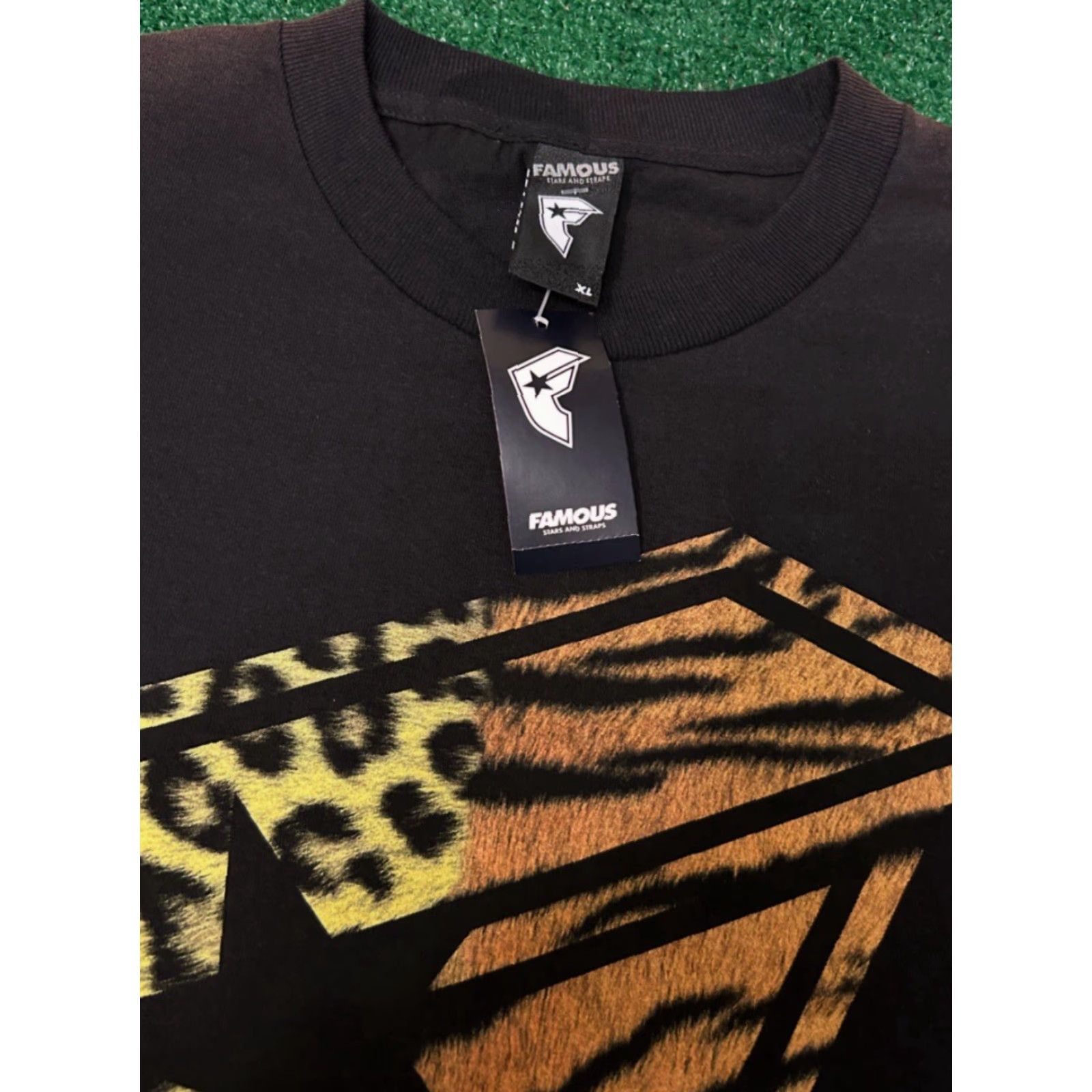 VINTAGE Famous Stars And Straps Chetah Logo Shirt Mens XL NWT Travis Barker Y2K