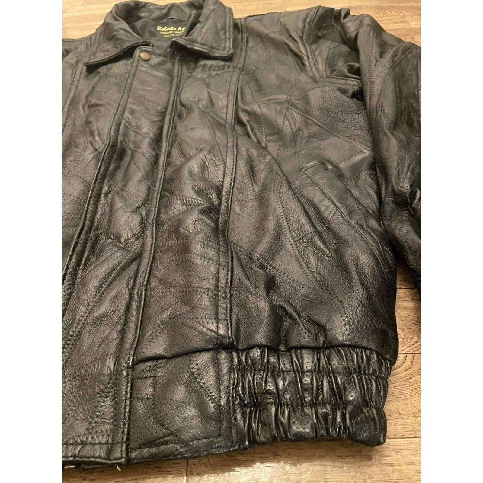 Vintage Vintage Bomber Leather Jacket - Black Size Large - Punk Biker Metal Size US L / EU 52-54 / 3 - 7 Thumbnail