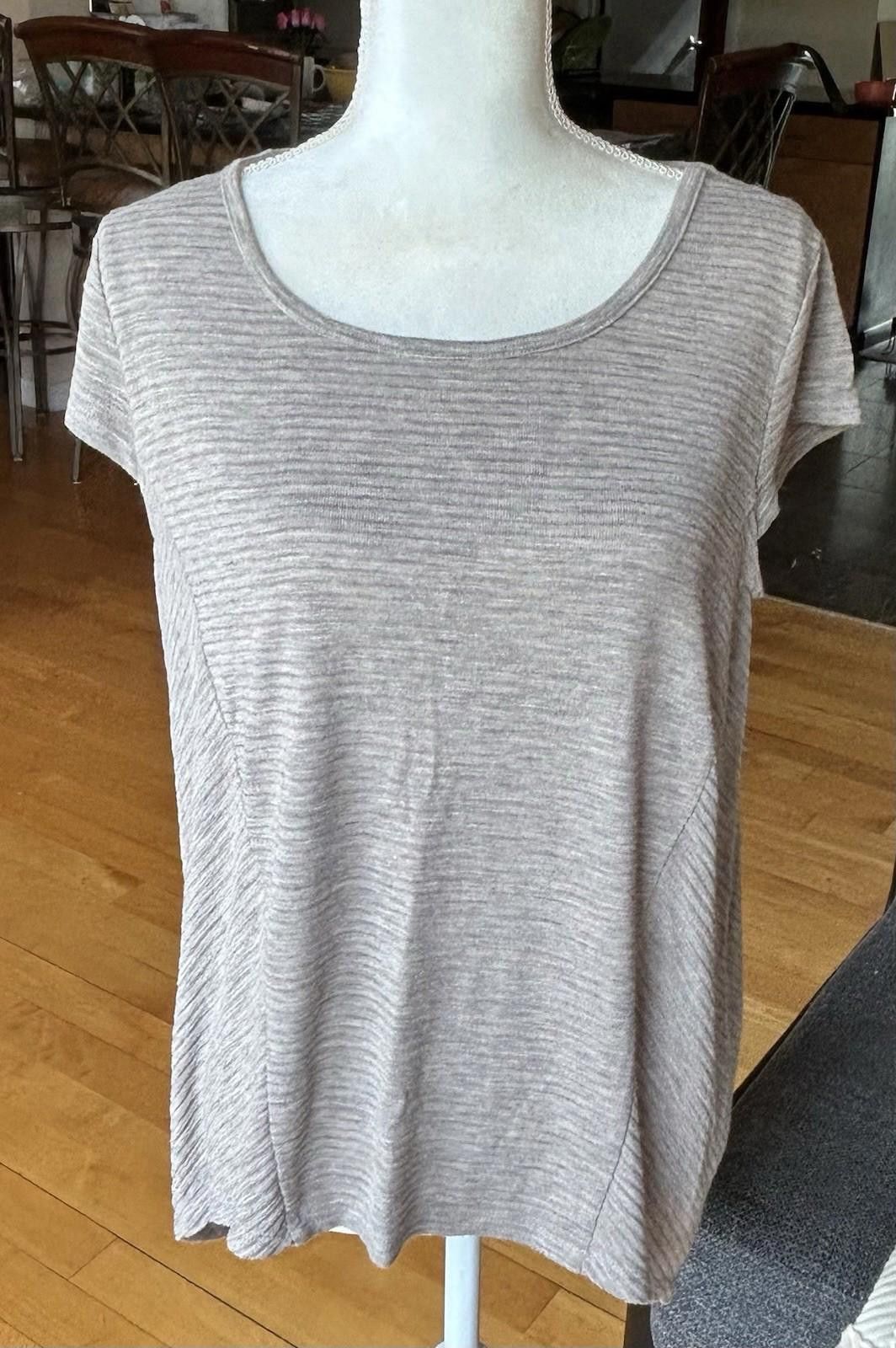 Massimo Osti Mossimo Textured Taupe Rayon Blend Top Shirt L Size L / US 10 / IT 46 - 1 Thumbnail