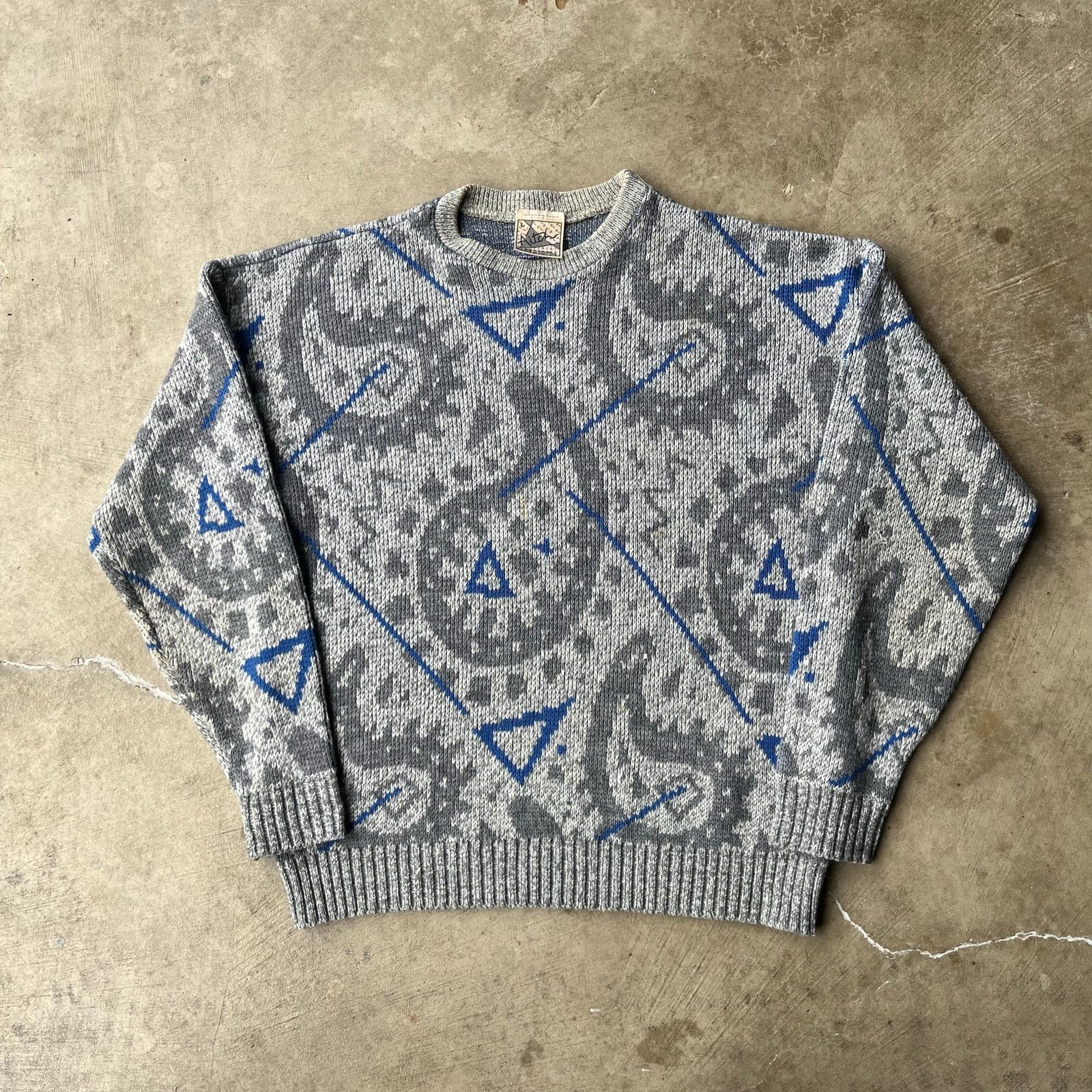 Vintage VINTAGE AITCH SWEATER GEOMETRIC 90S KNIT LARGE ACRYLIC WOOL Size US L / EU 52-54 / 3 - 1 Thumbnail