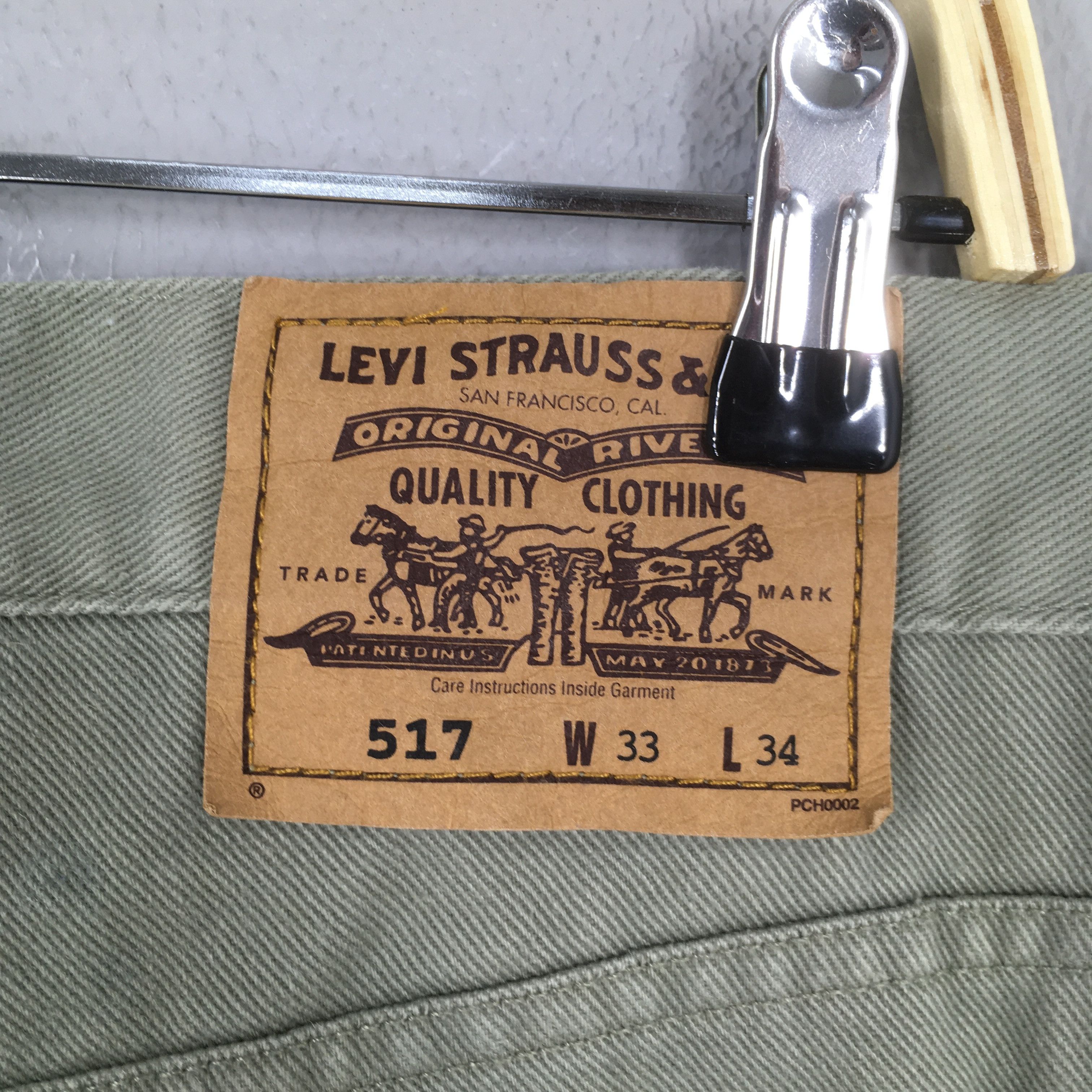 Levi's Size 31x33.5 Vintage Levi's 517 Bootcut Olive Pants S1898 Size US 31 - 10 Thumbnail