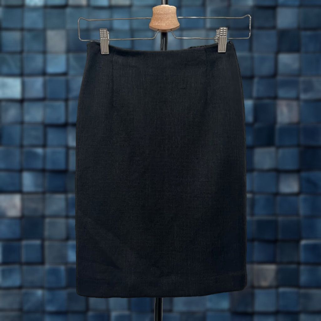 Anna Sui VINTAGE Women’s Sui By Anna Sui Italia Black Cotton Business Casual Pencil Skirt Size 38 Size 28" / US 6 / IT 42 - 1 Thumbnail