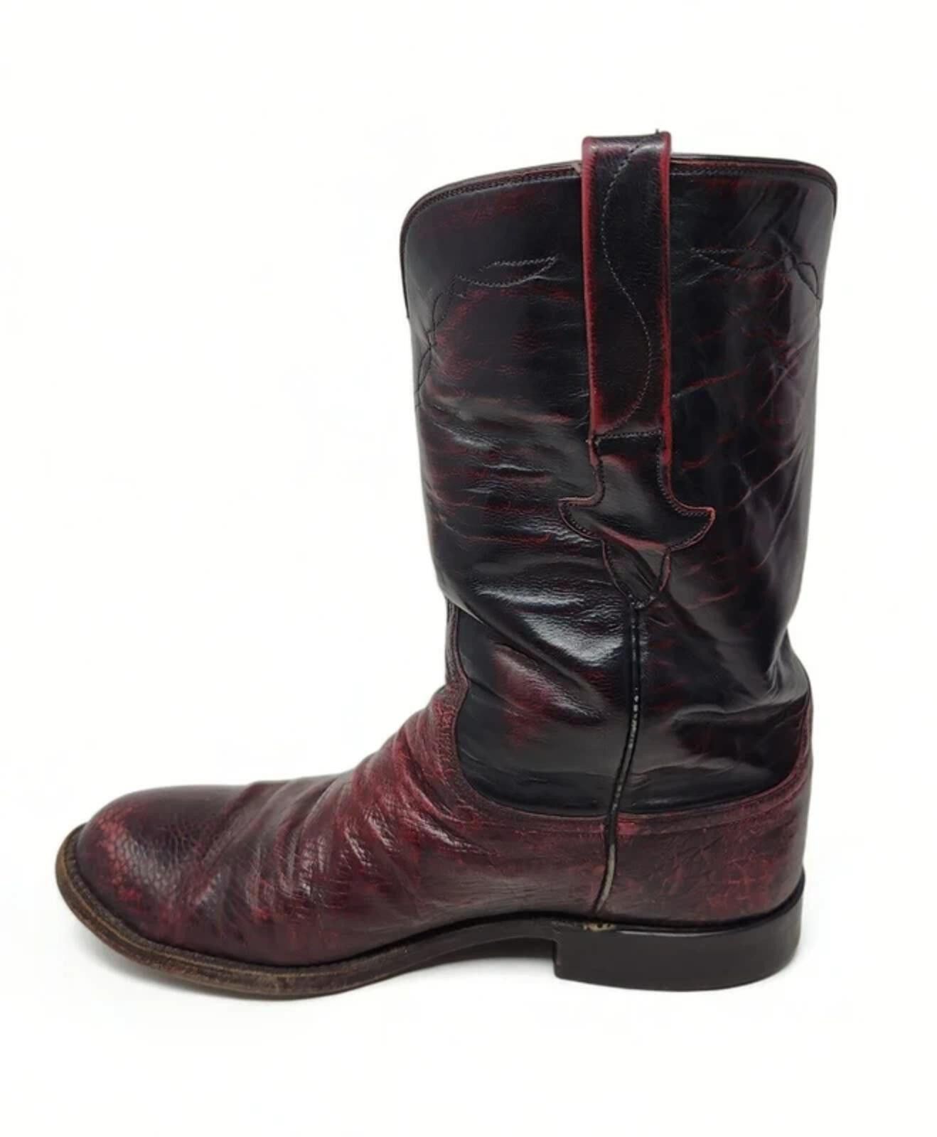 Lucchese Lucchese L8284 Cherry Ostrich Western Cowboy Boots Mens 8.5 Size US 8.5 / IT 38.5 - 3 Thumbnail