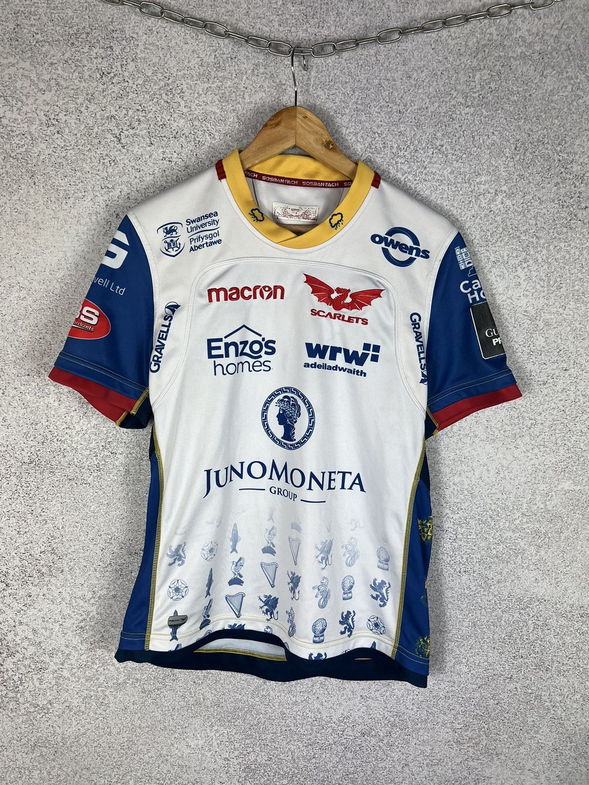 Vintage Rare! Scarlets Macron Rugby Shirt Jersey Size US M / EU 48-50 / 2 - 1 Thumbnail