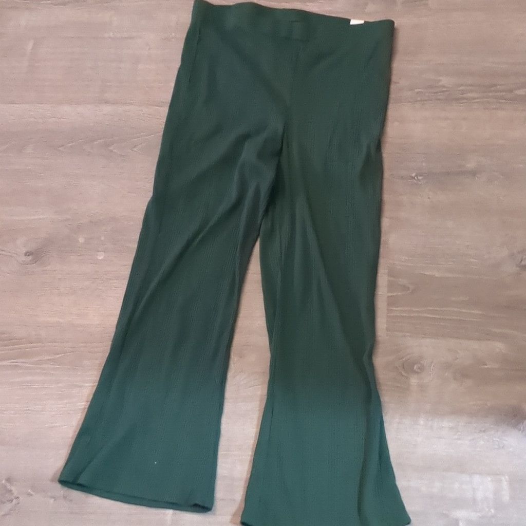 Other Aerie green ribbed ho rise flare pants size large Size 32" / US 10 / IT 46 - 1 Thumbnail