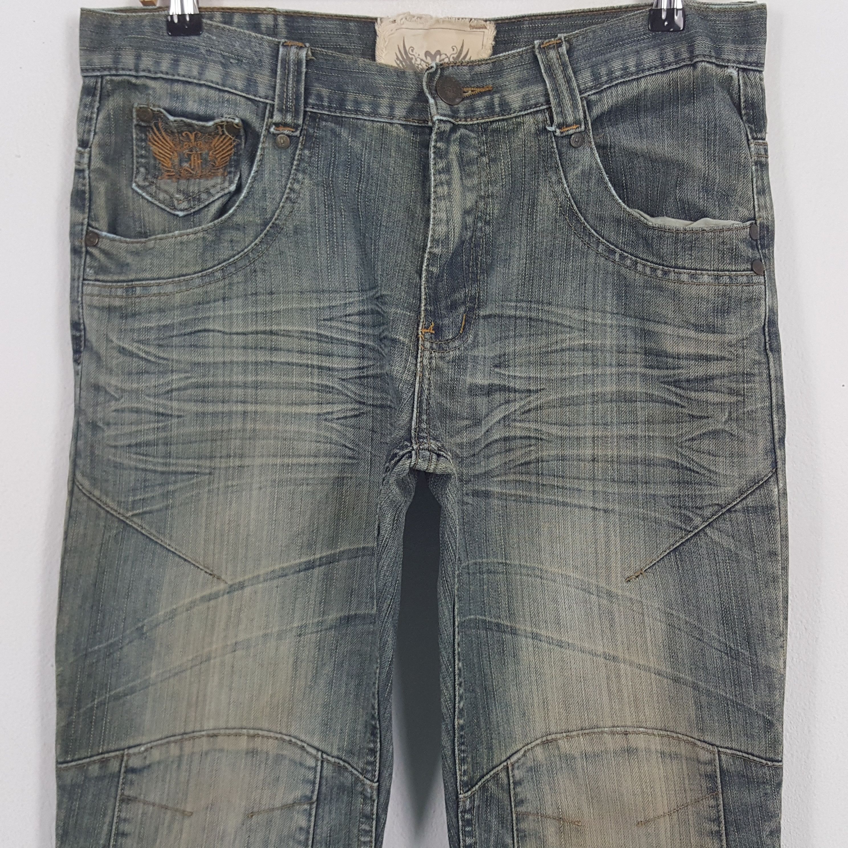 If Six Was Nine × Vintage Vintage Focus USA American Double Knee Bikers Denim Jeans Size US 32 / EU 48 - 2 Thumbnail