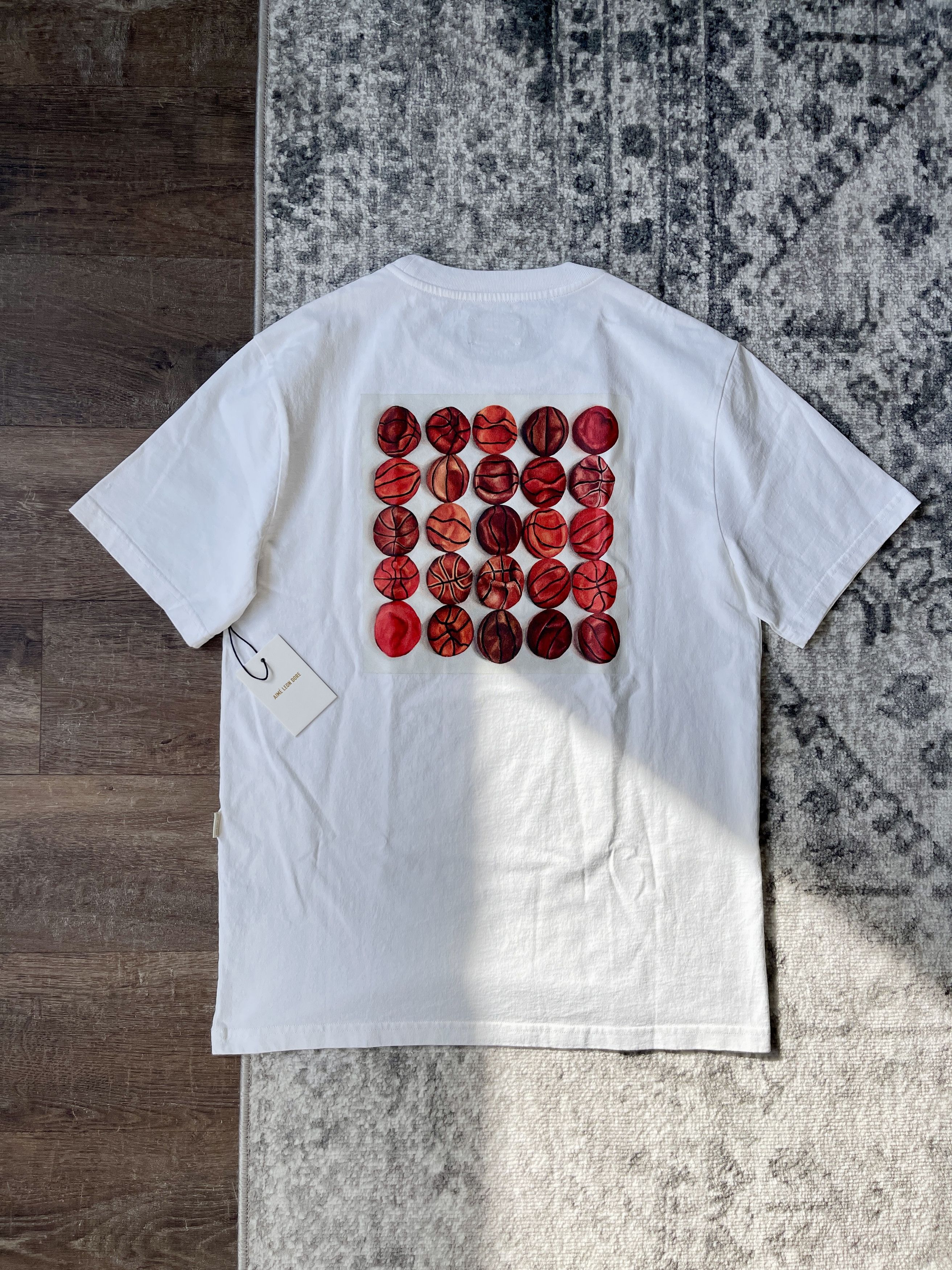 image of Aime Leon Dore Aimé Leon Dore 'painted Basketball' Tee Size Xs New in White, Men's