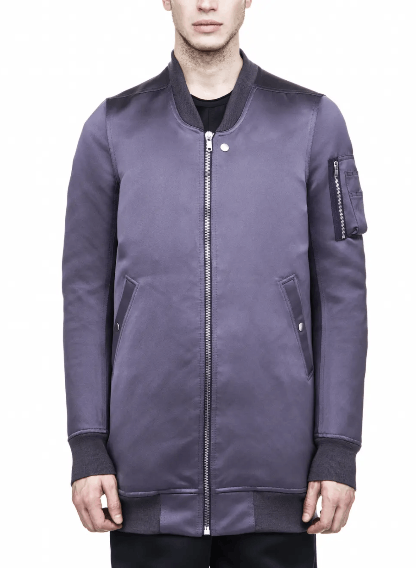 Rick Owens RARE: FW17 Glitter Faun Plum Long Bomber Jacket IT 50 – Size US M / EU 48-50 / 2 - 1 Thumbnail