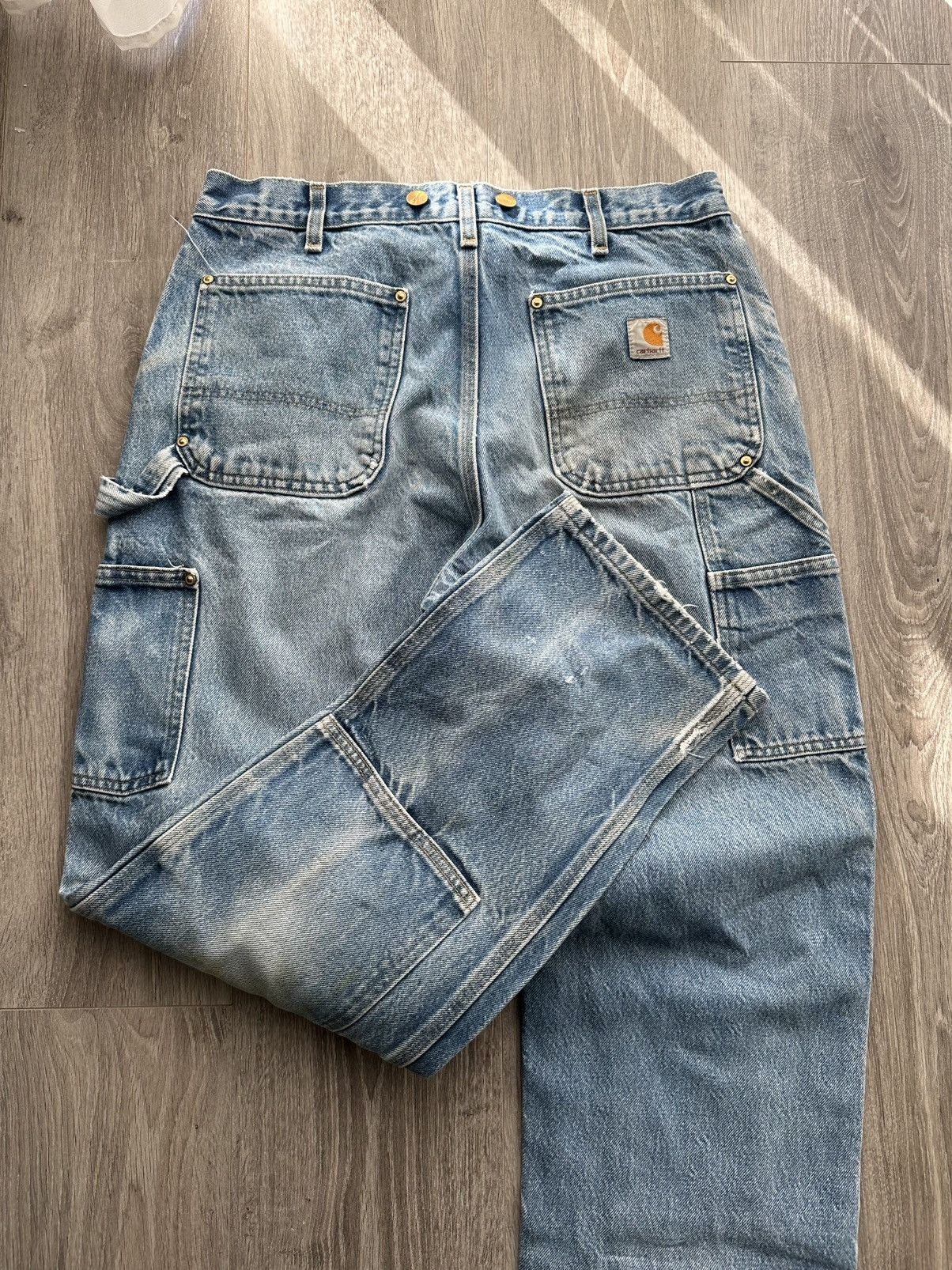 Carhartt Carhartt double knee denim pants workwear Size US 33 - 2 Thumbnail