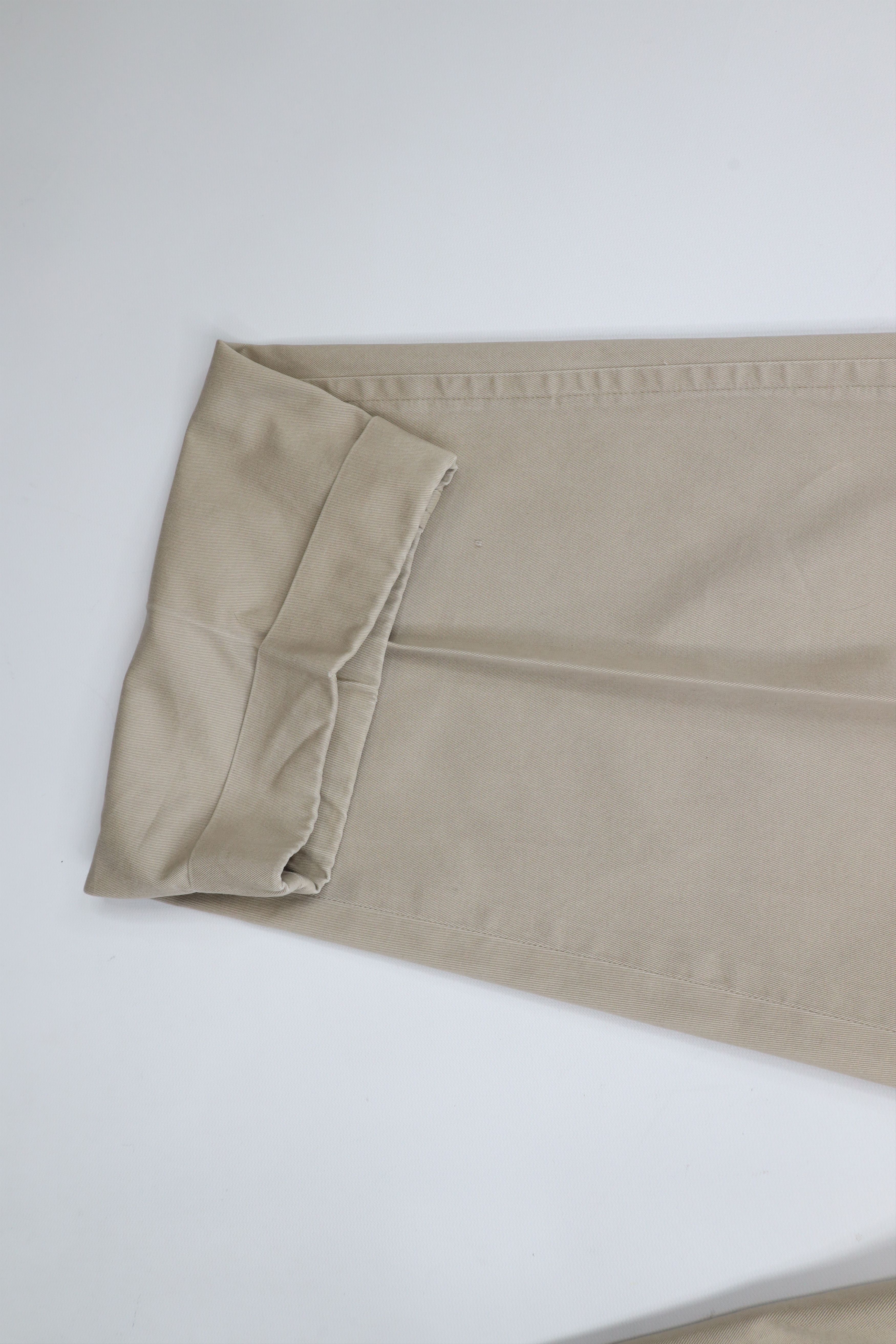 Nautica × Vintage Vintage 90s Nautica Pleated Cuffed Chino Pants Beige Cotton Size US 34 / EU 50 - 6 Thumbnail