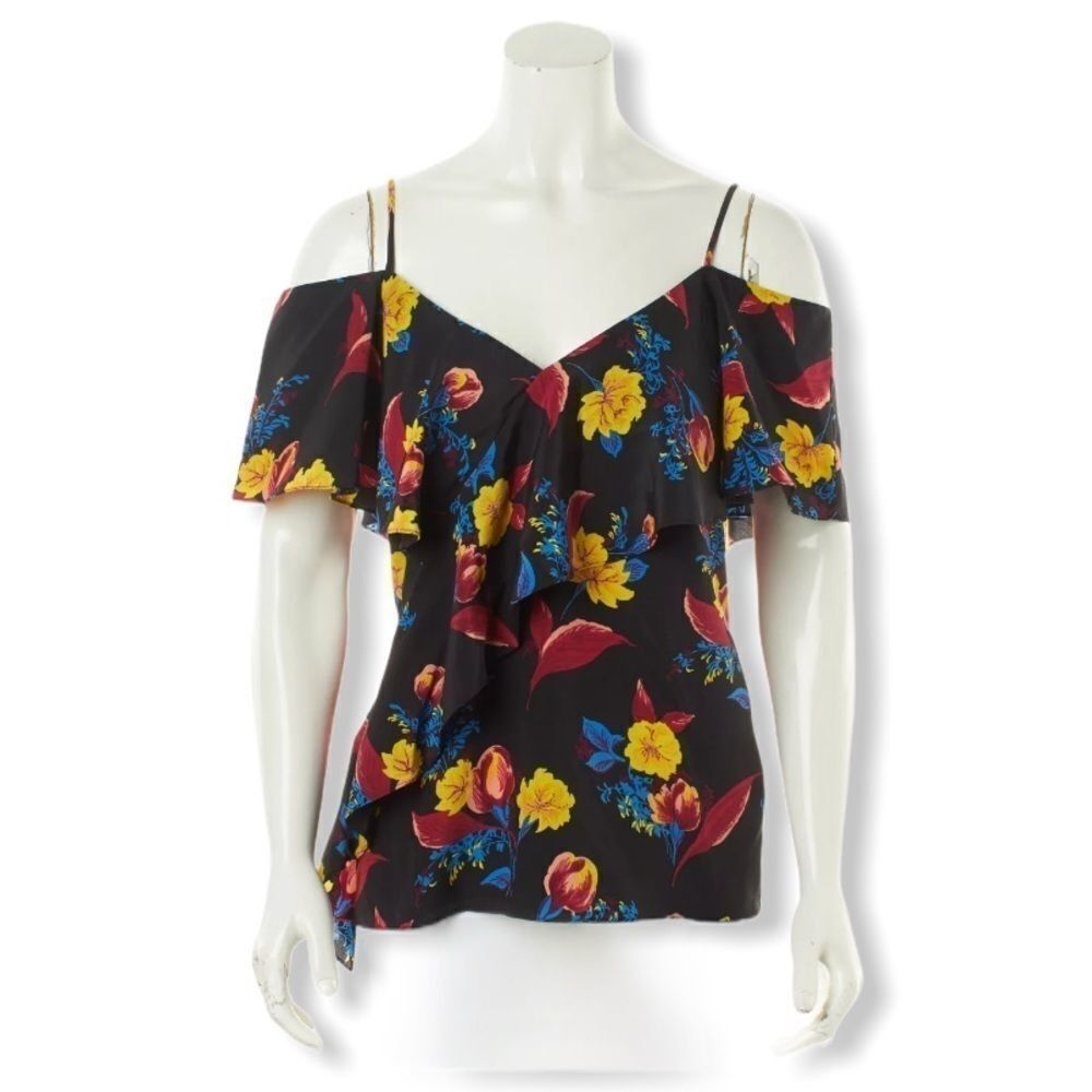Diane von Furstenberg Diane von Furstenberg Floral Cold Shoulder Blouse | Ruffle D Size S / US 4 / IT 40 - 3 Thumbnail