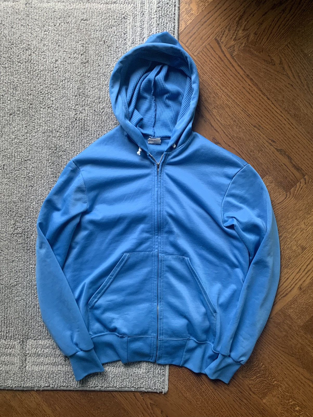 Vintage 1970s Waffle Thermal Hoodie Vintage Made in USA Polyester S Size US S / EU 44-46 / 1 - 4 Thumbnail