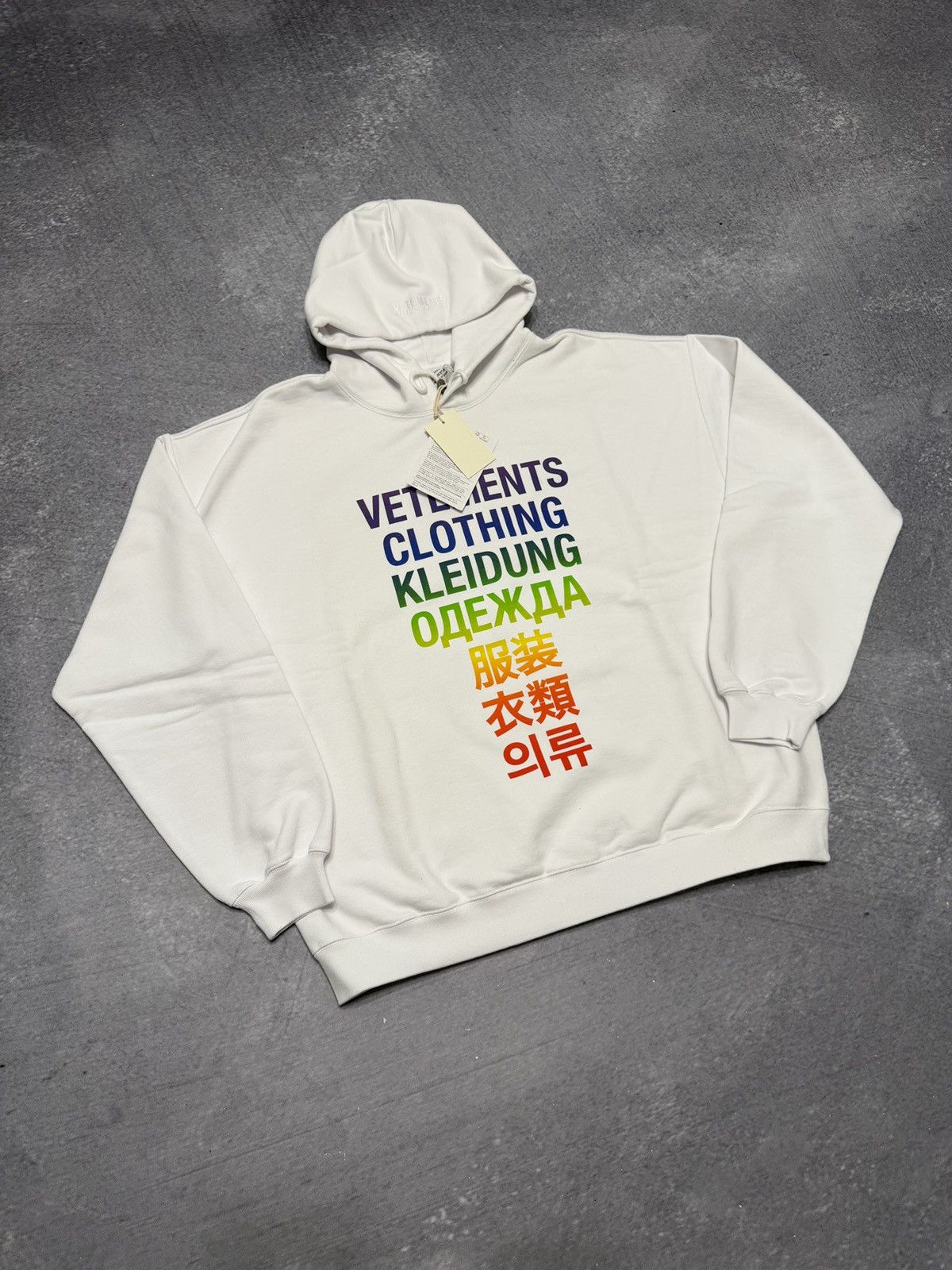 Vetements AW17 Vetements Antwerp Deconstructed Split Hoodie White