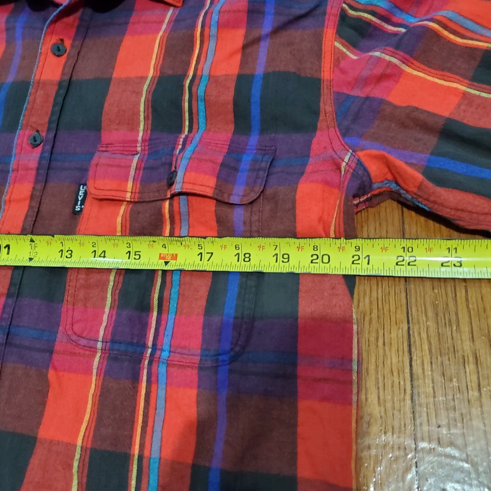 Levi's VINTAGE Levi's Shirt Mens M Red Plaid Western Button-Up 90s California Cowboy Grunge Classic USA 60s Southwestern Size US M / EU 48-50 / 2 - 7 Thumbnail