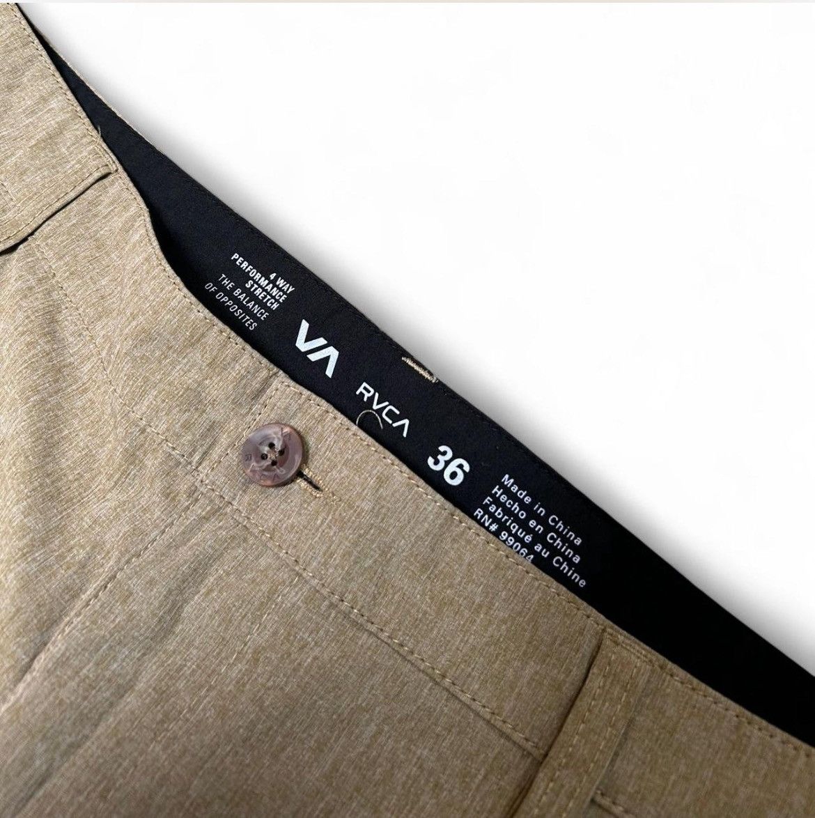 RVCA RVCA - (Size 36) Men’s Beige Shorts Size US 36 / EU 52 - 4 Thumbnail