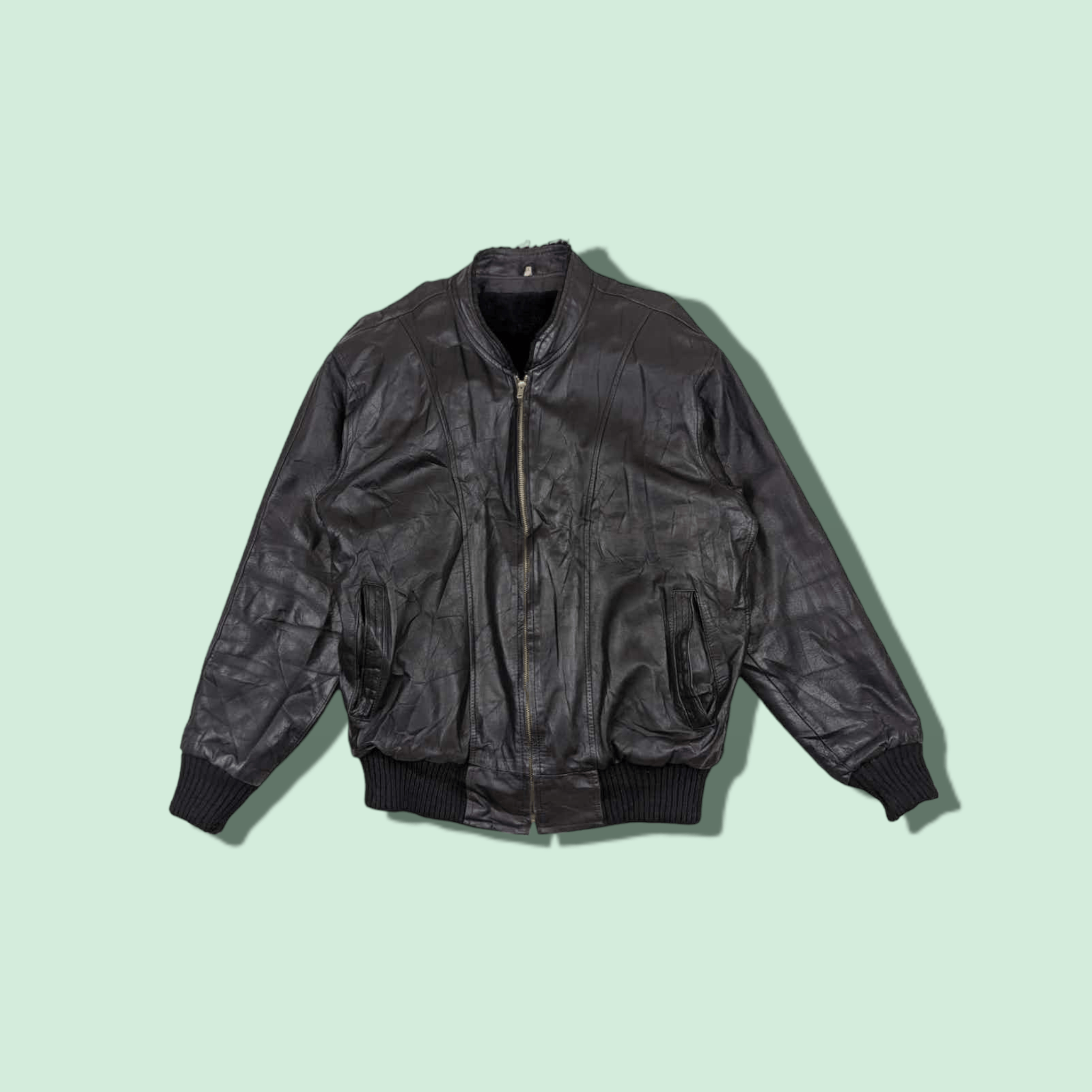 Japanese Brand Vintage 90's JAPAN Winter Cowhide Leather Jacket Size US M / EU 48-50 / 2 - 1 Thumbnail