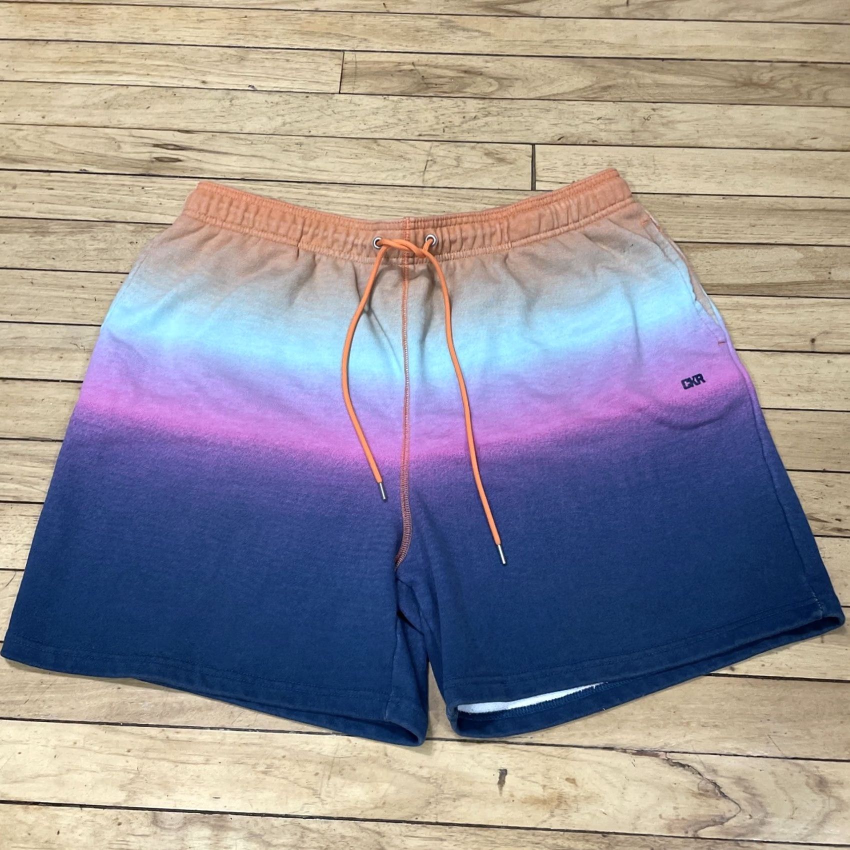 Vintage LCKR Shorts Men 2X Drawstring Stretch Pastel Orange Purple Gradient Sweatshorts Size US 39 - 4 Thumbnail