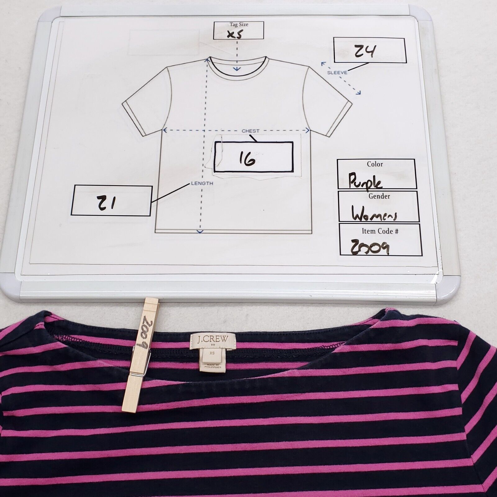 J.Crew JCrew Casual Pullover T Shirt Womens Size Extra Small Purple Size XS / US 0-2 / IT 36-38 - 8 Thumbnail