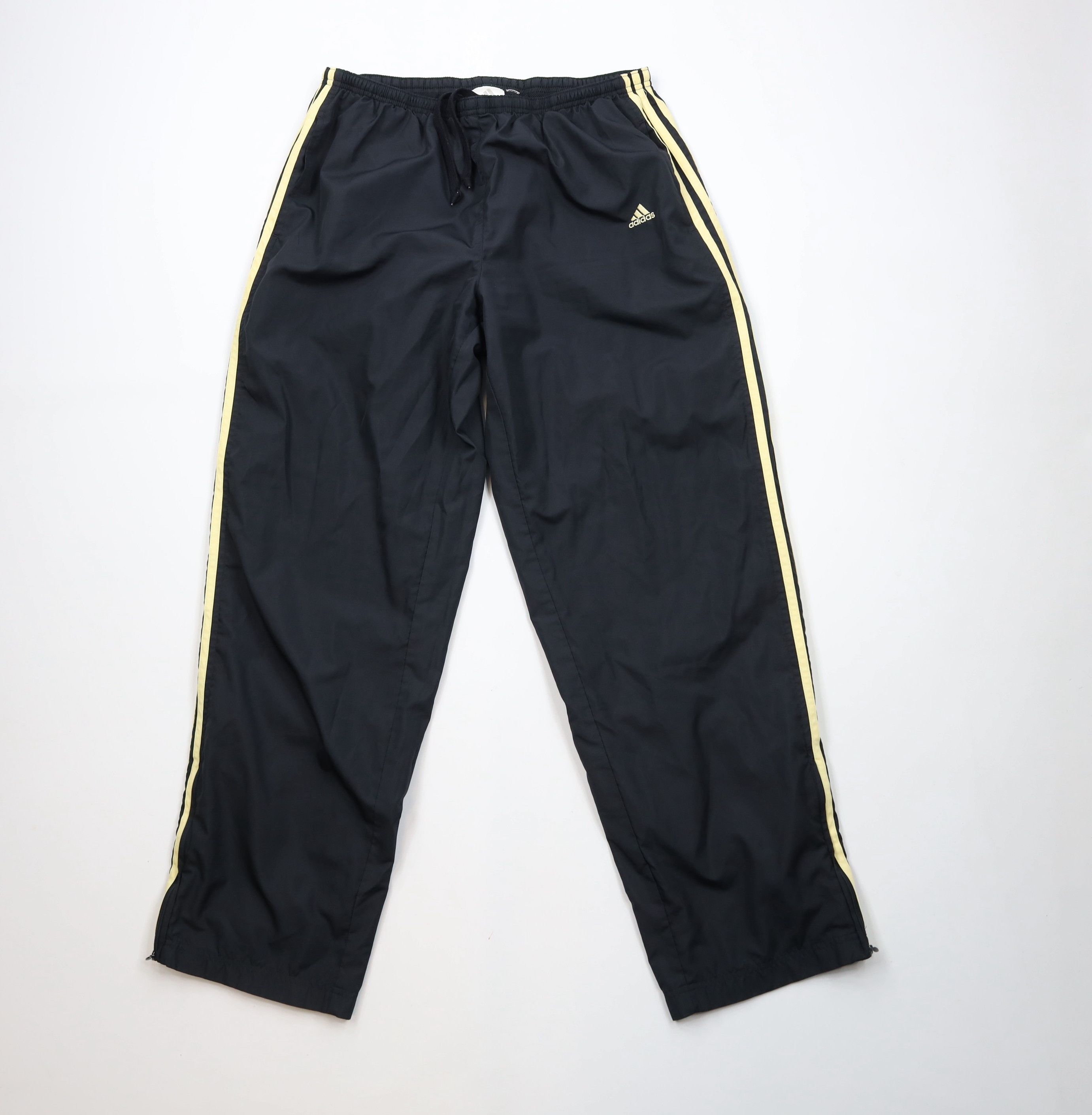 Vintage Y2K Adidas Striped Lined Wide Leg Windbreaker Pants