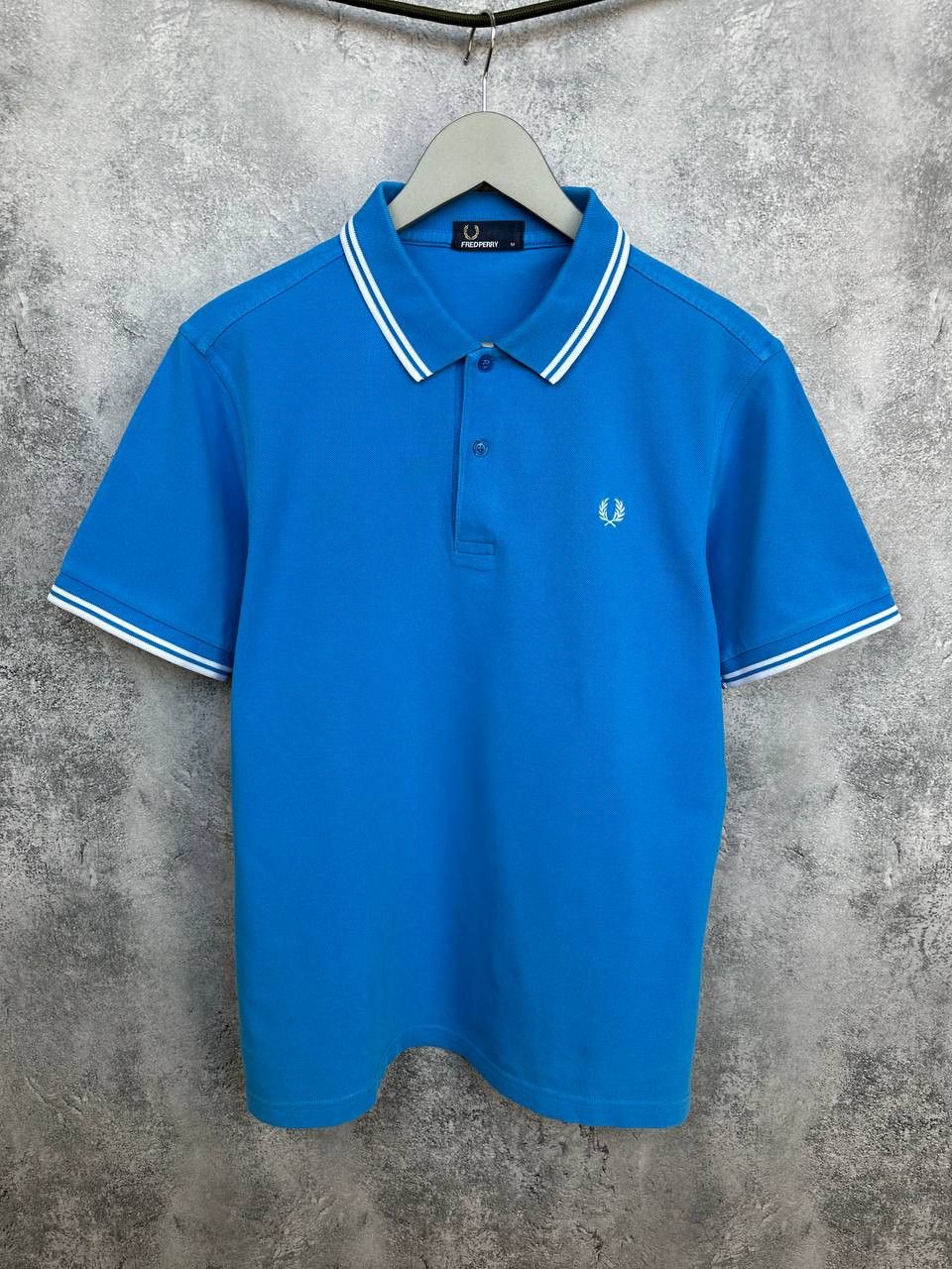 Fred Perry Twin Tipped Polo Shirt Blue Short Sleeve Cotton