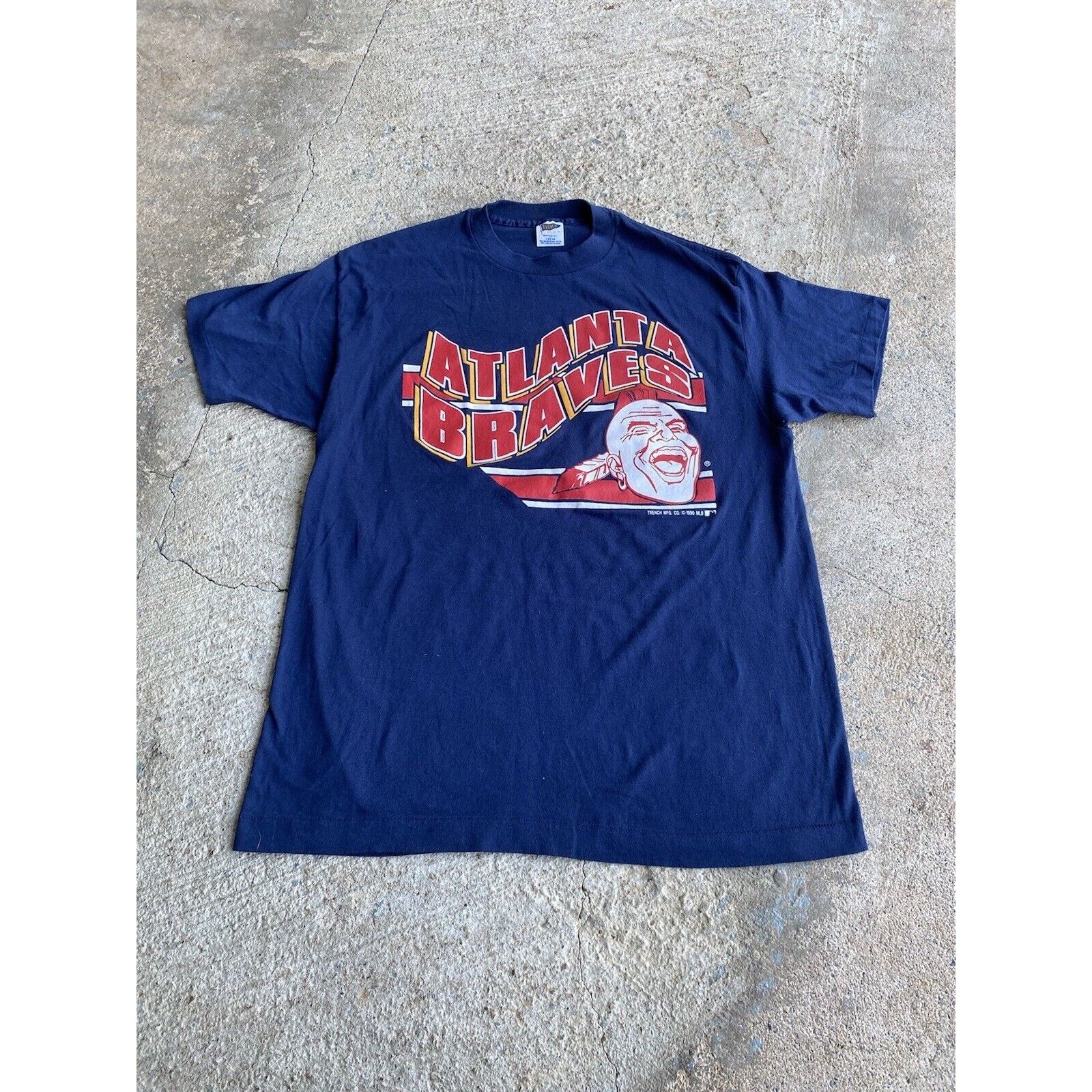 MLB Vintage 90s Atlanta Braves Baseball T Shirt Large Used Blue Size US L / EU 52-54 / 3 - 1 Thumbnail