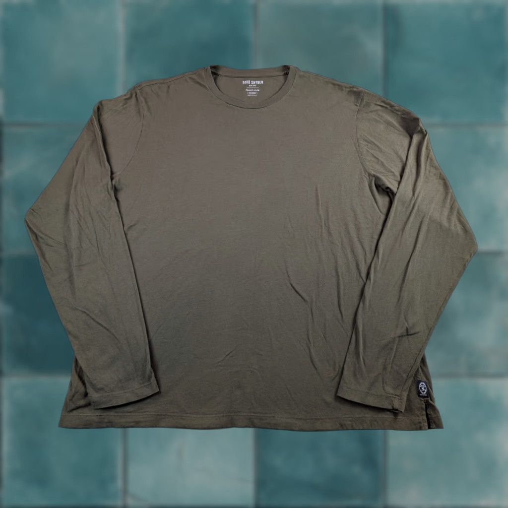Todd Snyder Todd Snyder Shirt 2XL Green Cotton Logo USA Long Sleeve T-Shirt Mens Size US XXL / EU 58 / 5 - 1 Thumbnail