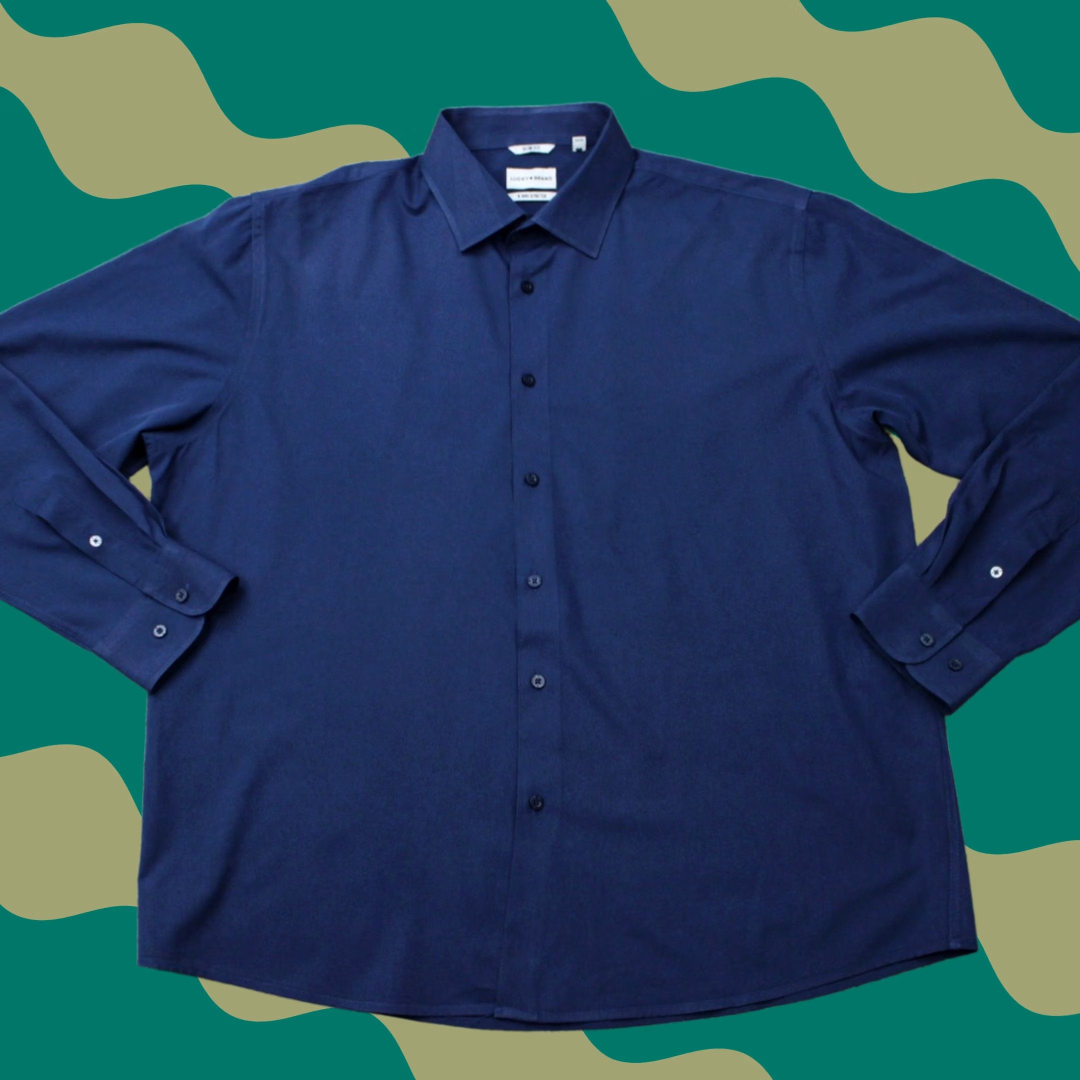 Lucky Brand Lucky Brand Shirt Men XL Blue Slim Fit 4 Way Stretch L/S Button Up Size US XL / EU 56 / 4 - 1 Thumbnail
