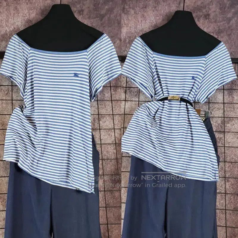 Burberry Burberry Summer Blue Striped Short Sleeve T-Shirt. Size M / US 6-8 / IT 42-44 - 1 Thumbnail