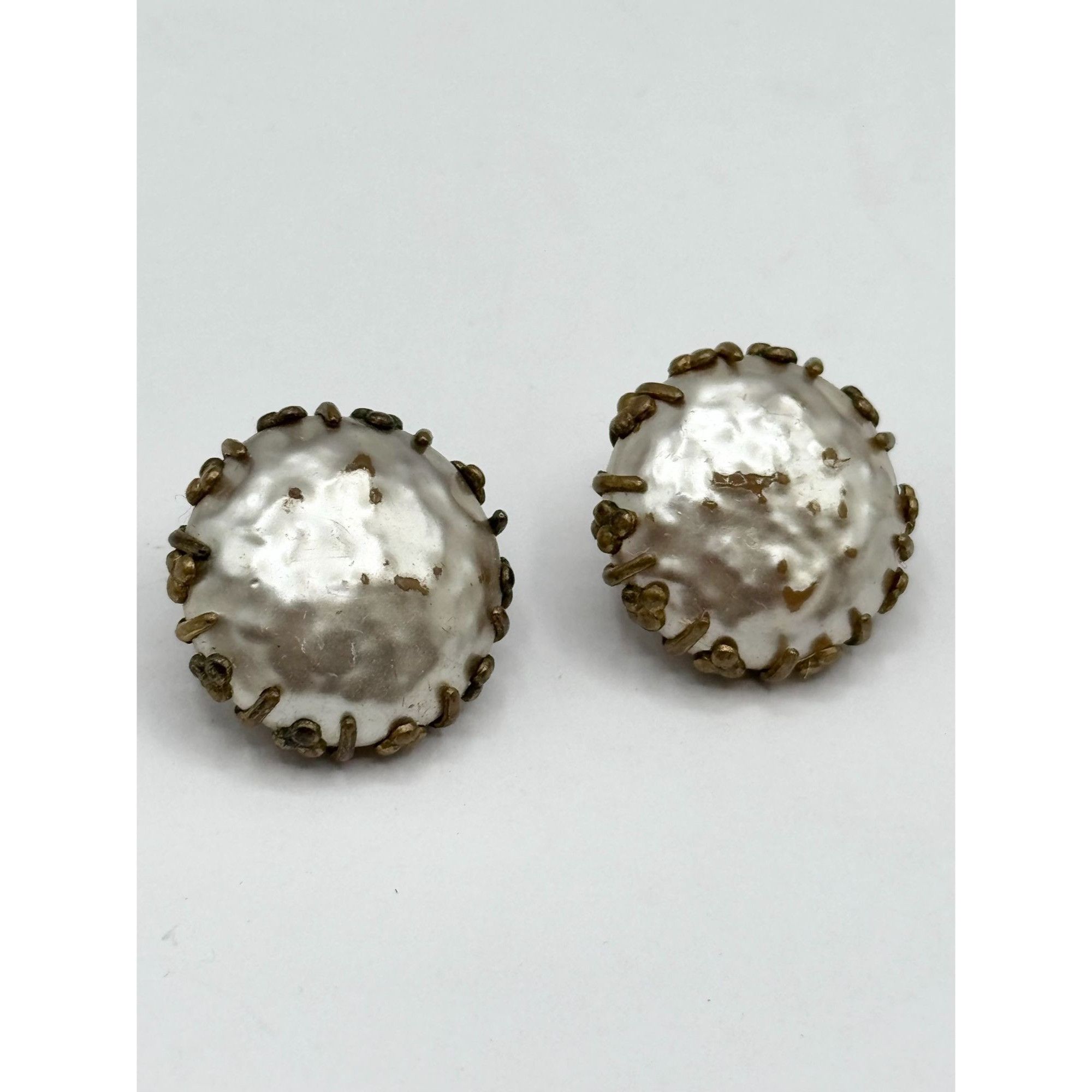 Miriam Haskell Vintage Signed Miriam Haskell Baroque Faux Pearl Earrings Size ONE SIZE - 2 Thumbnail