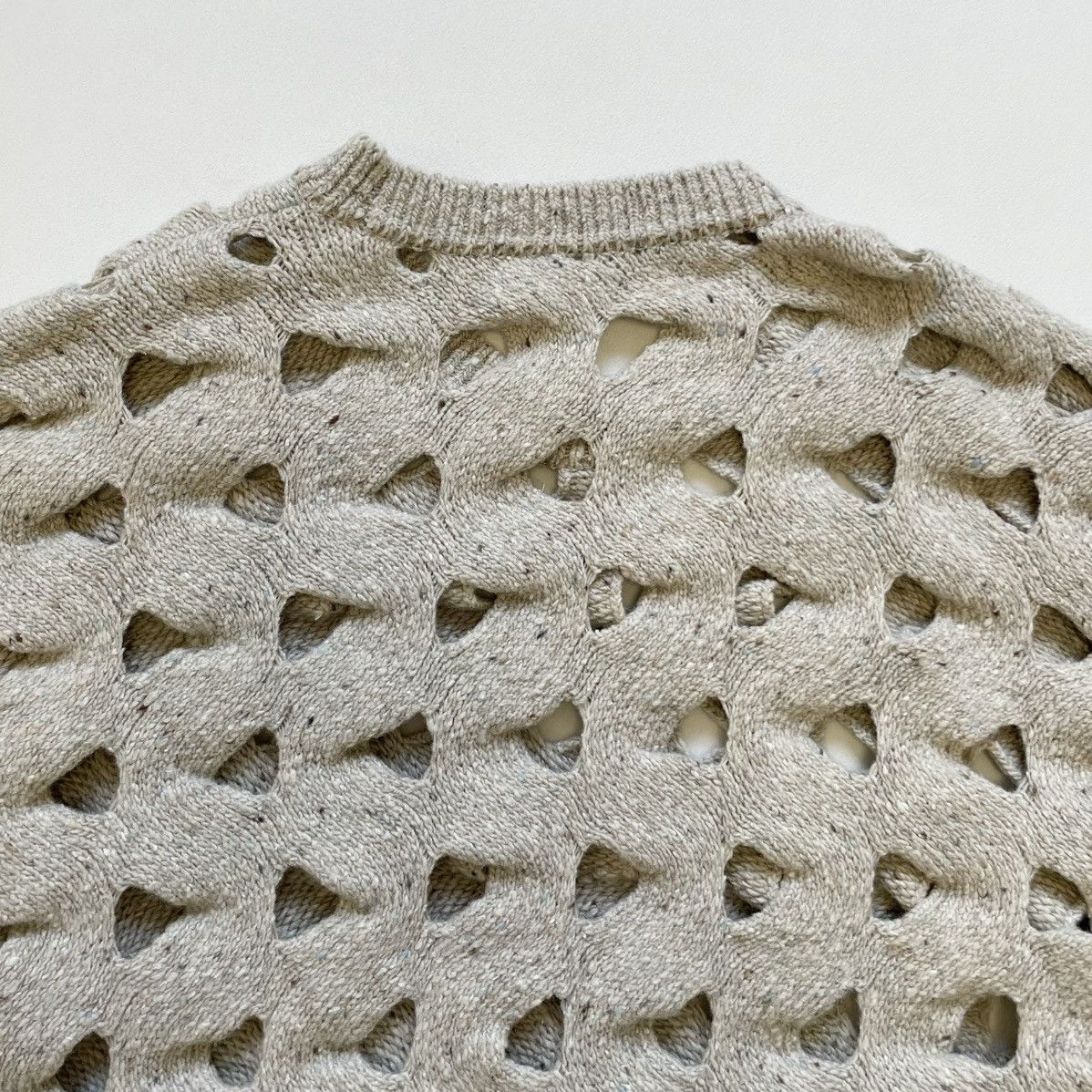 Issey Miyake Cream Cut Out Wool ‘Nest Knit’ Size US M / EU 48-50 / 2 - 17 Thumbnail