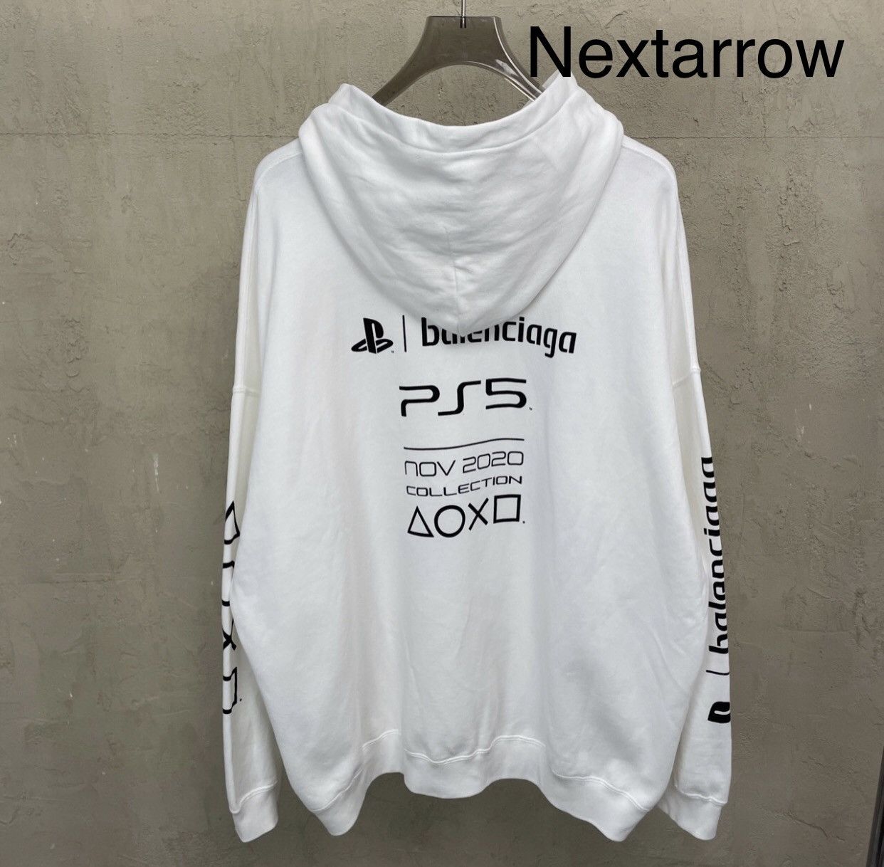 Balenciaga Balenciaga Ps5 Co branded White Letter Printed Hoodie Hoodie Size US S / EU 44-46 / 1 - 2 Thumbnail