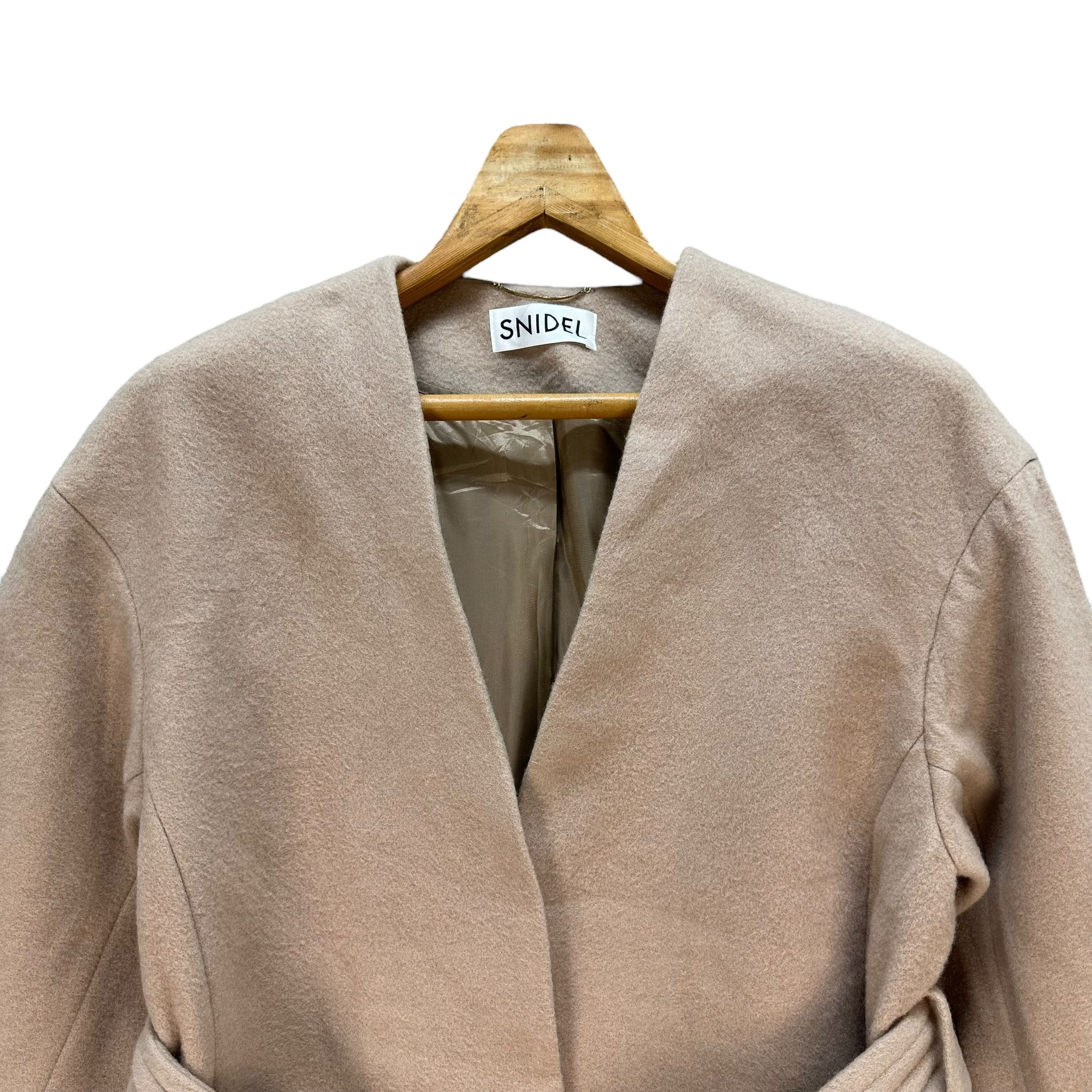 Japanese Brand SNIDEL Wool Nylon Cashmere Belted Long Coat #A69-1670 Size L / US 10 / IT 46 - 2 Thumbnail