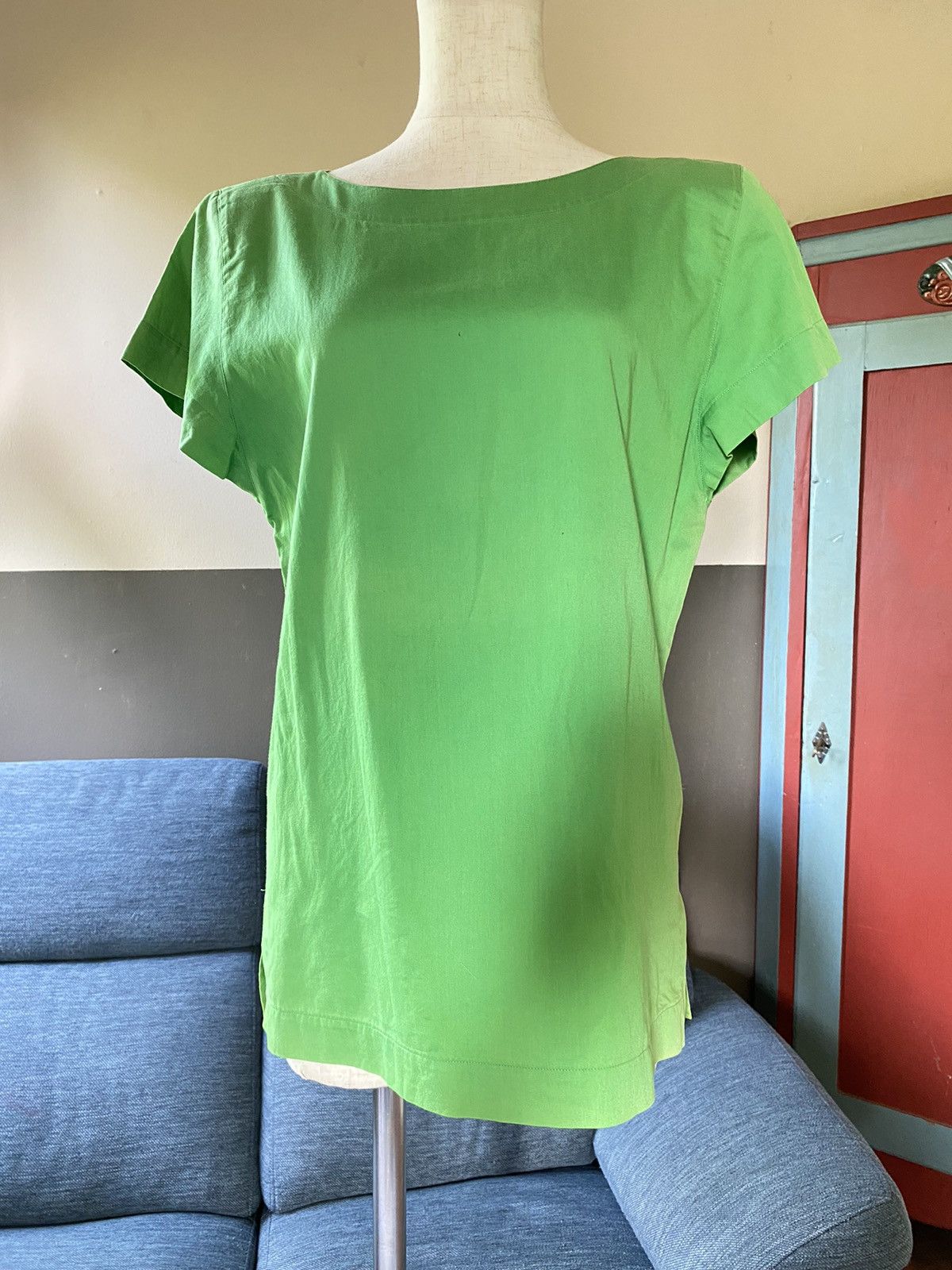 Yves Saint Laurent YVES SAINT LAURENT YSL Bright Green Satin Blouse Size S / US 4 / IT 40 - 8 Thumbnail