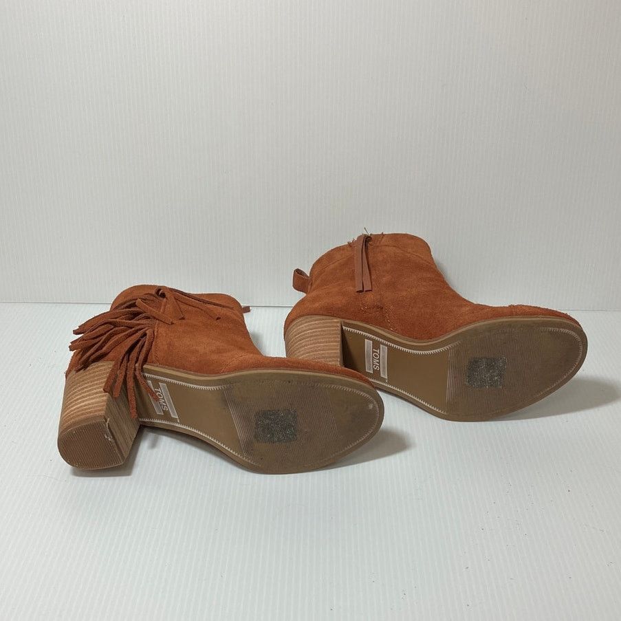 Toms TOMS Lunata Cognac Suede Fringe Round Toe Ankle Boot 5 Size US 5 / IT 35 - 5 Thumbnail