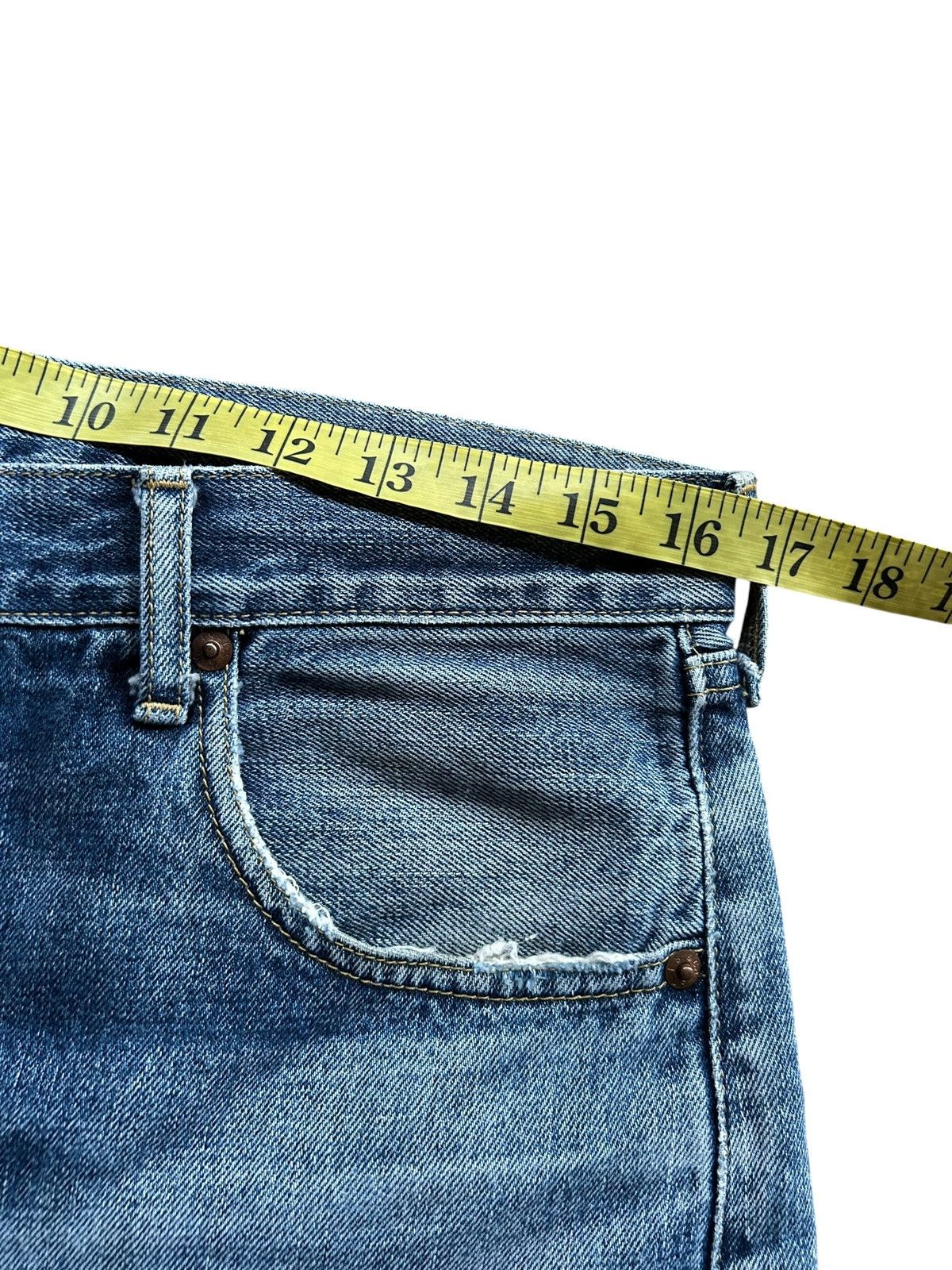 Levi's Vintage Levis Big E Selvedge Buckle Back Distressed Denim Size US 33 - 19 Thumbnail