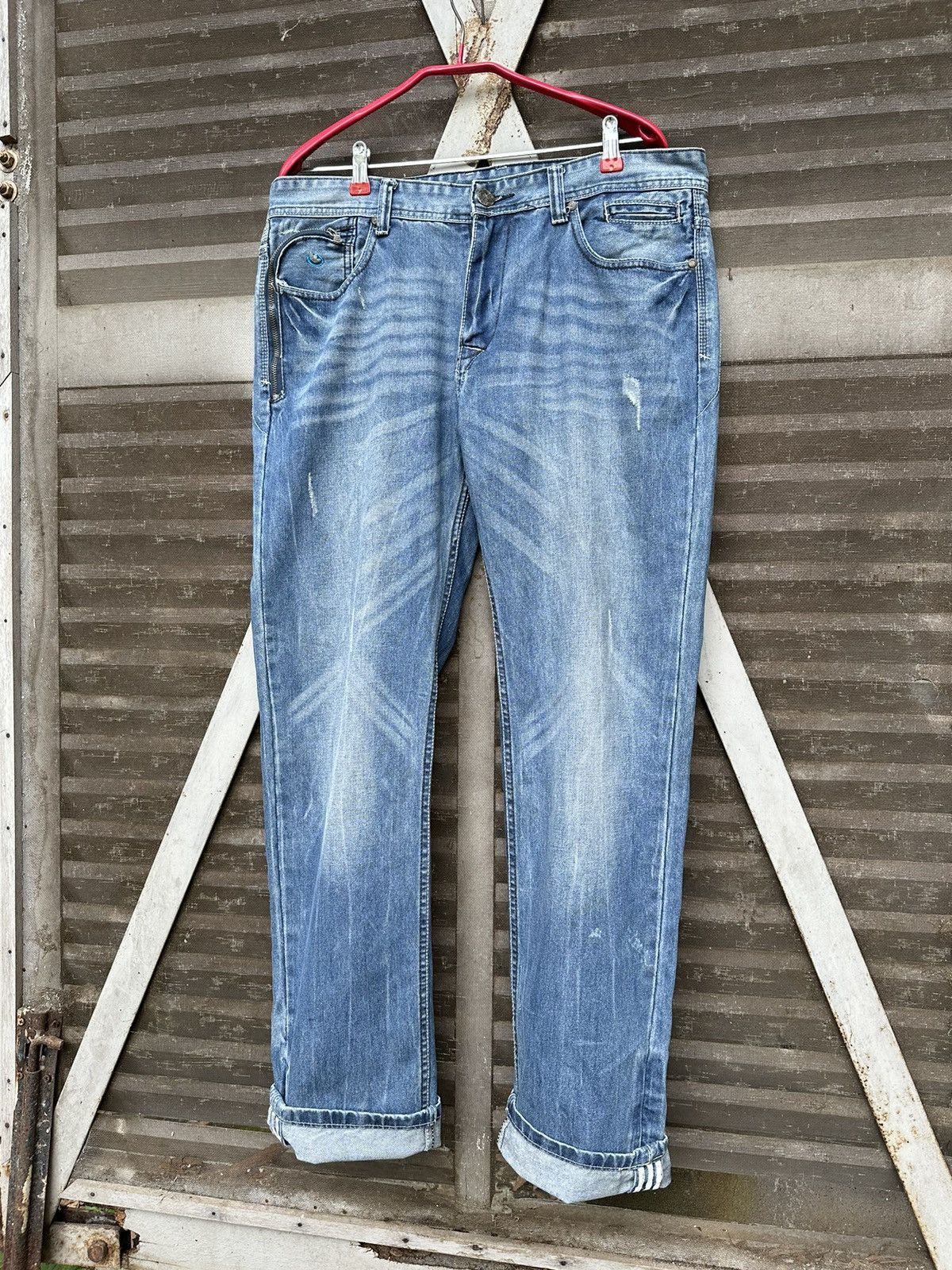 Adidas × Diesel **rare**DIESEL X ADIDAS 3 Striped Lined Denim Size US 36 / EU 52 - 4 Thumbnail