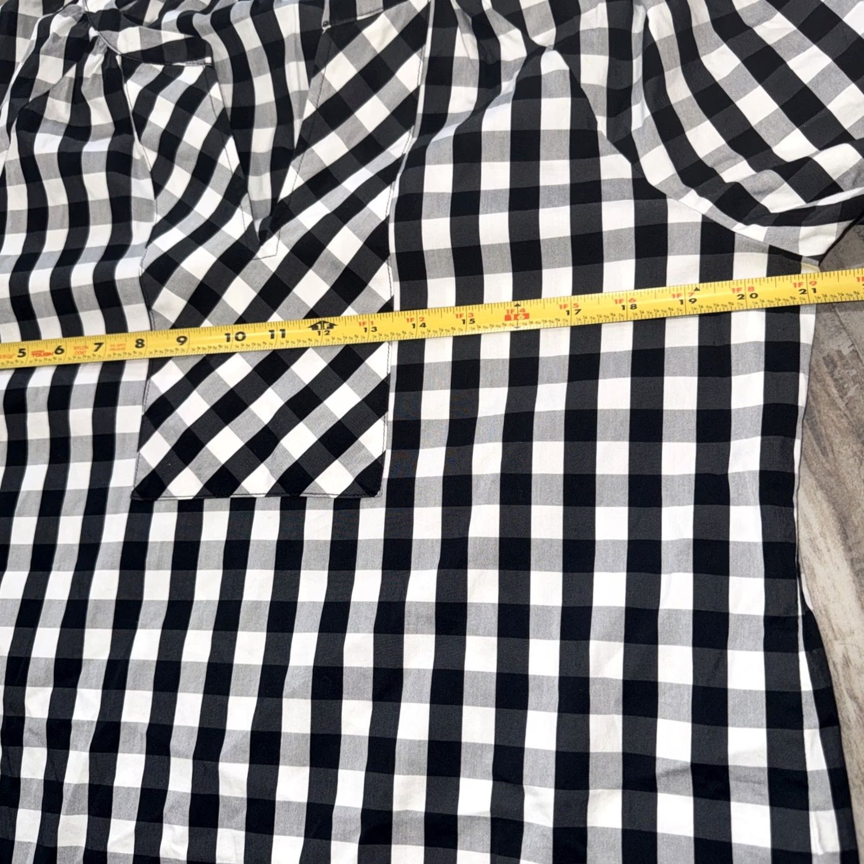 Vintage Chico's Black White Gingham Check Blouse 3/4 Sleeve Balloon Size 8/10 Womens Shirt Casual Workwear Lightweight Stretch Size M / US 6-8 / IT 42-44 - 5 Thumbnail