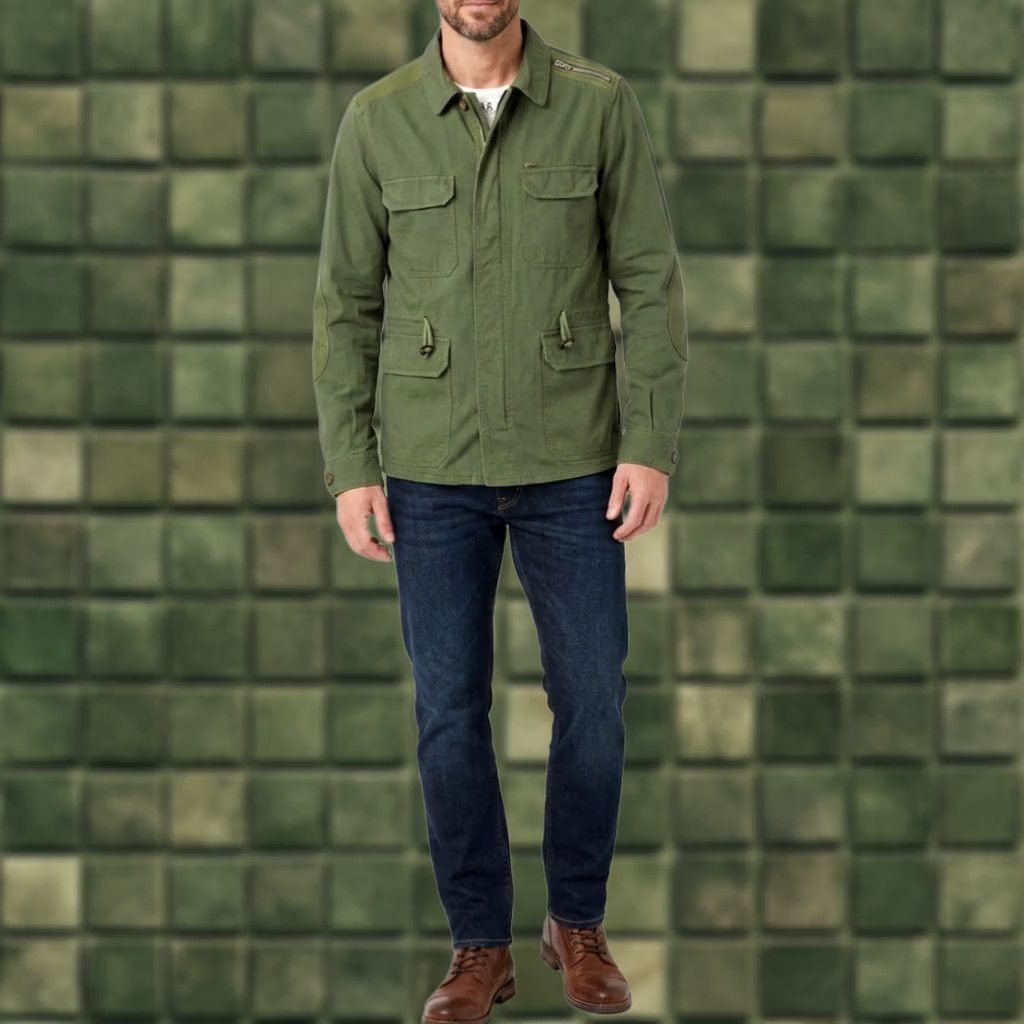 Diesel DIESEL Military Field Jacket Men L Leather Trim MJ6570 Jacket Mens Green Military Style, Cotton Ripstop, Zip Closure, All Seasons Size US L / EU 52-54 / 3 - 1 Thumbnail