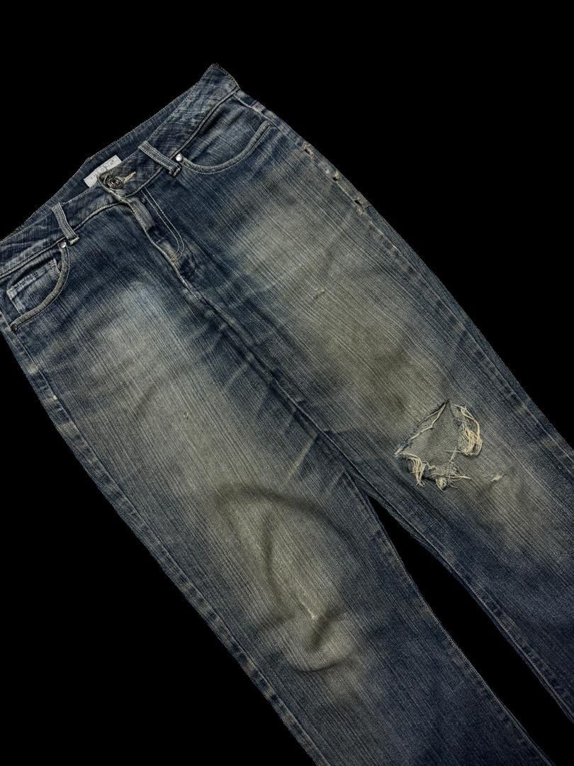 Japanese Brand INSANE 90s Japanese Theoria Bell Bottom Rusty Distress Hard Size US 30 / EU 46 - 6 Thumbnail