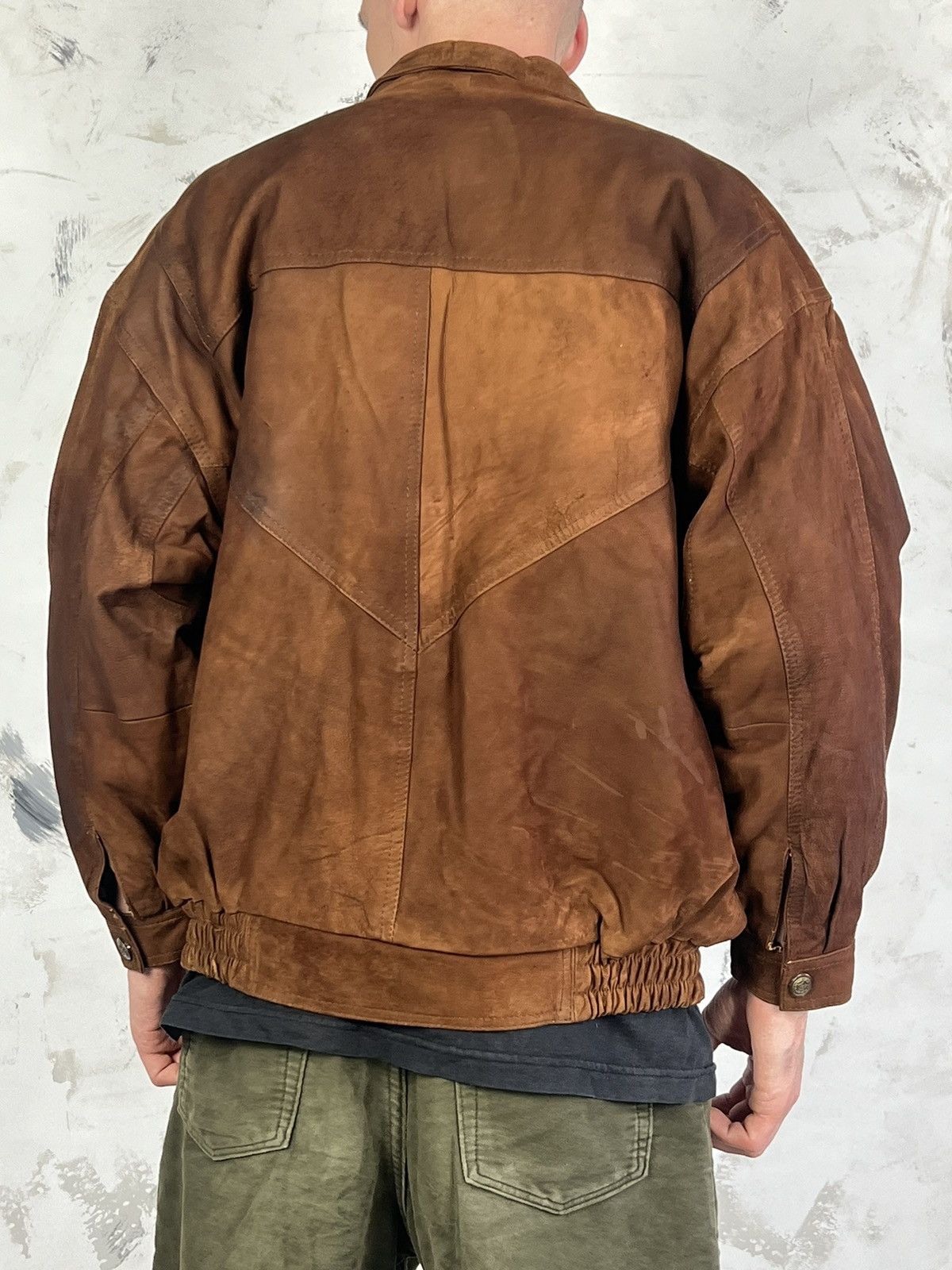 Leather Vintage Leather Bomber Jacket Size S - M Size US S / EU 44-46 / 1 - 2 Thumbnail