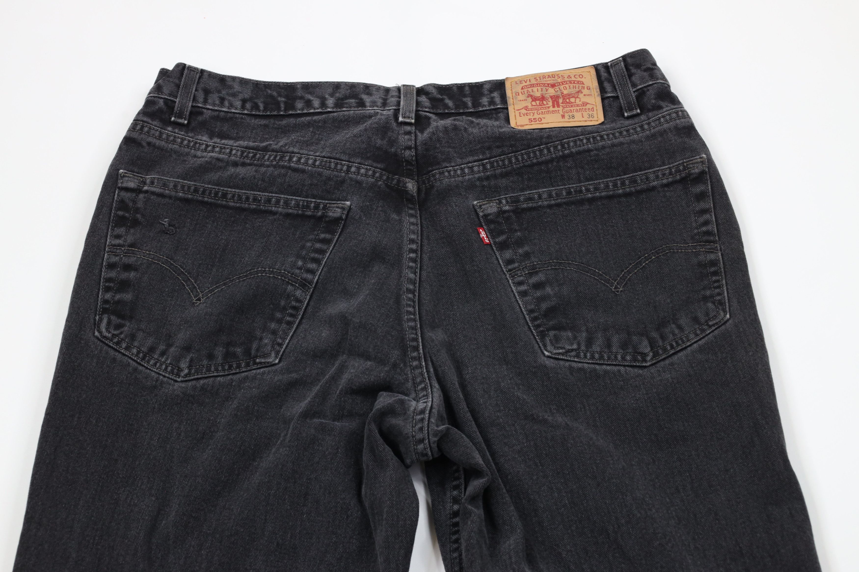 Levi's × Vintage Vintage 90s Levis 550 Relaxed Fit Denim Jeans Black Cotton Size US 36 / EU 52 - 11 Thumbnail