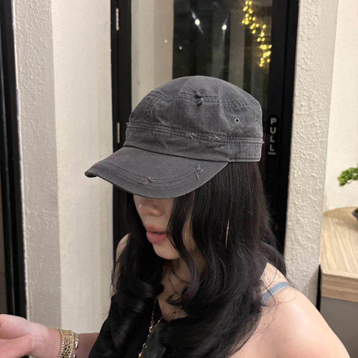 Unsound Rags Two Fold Waxed Faded Black Silver Distressed Cadet Hat Size ONE SIZE - 1 Thumbnail