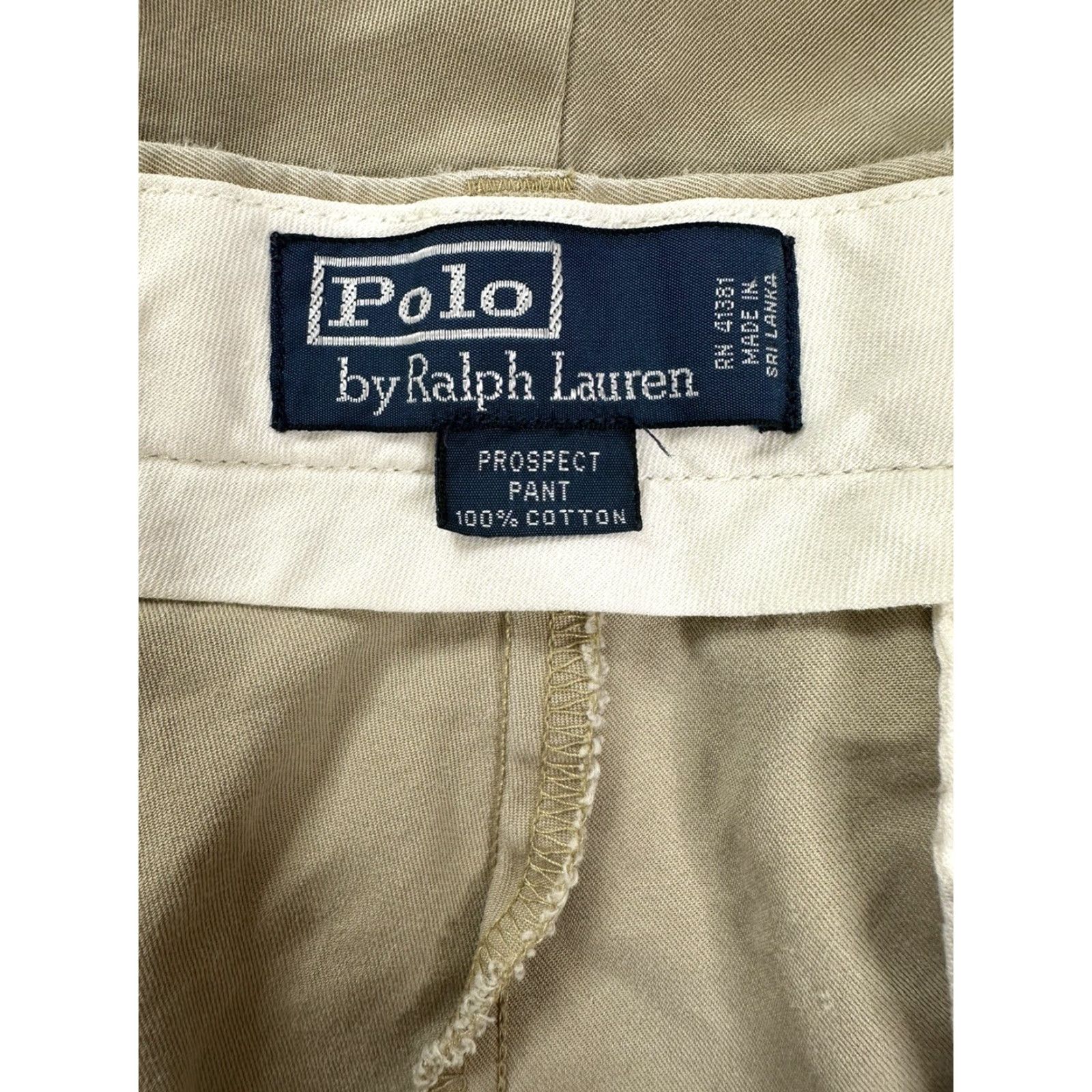 Polo Ralph Lauren Polo Ralph Lauren Prospect Chino Pants Mens 36x32 Beige Flat Front Cotton Twill Straight Regular Pockets Classic Size US M / EU 48-50 / 2 - 4 Thumbnail