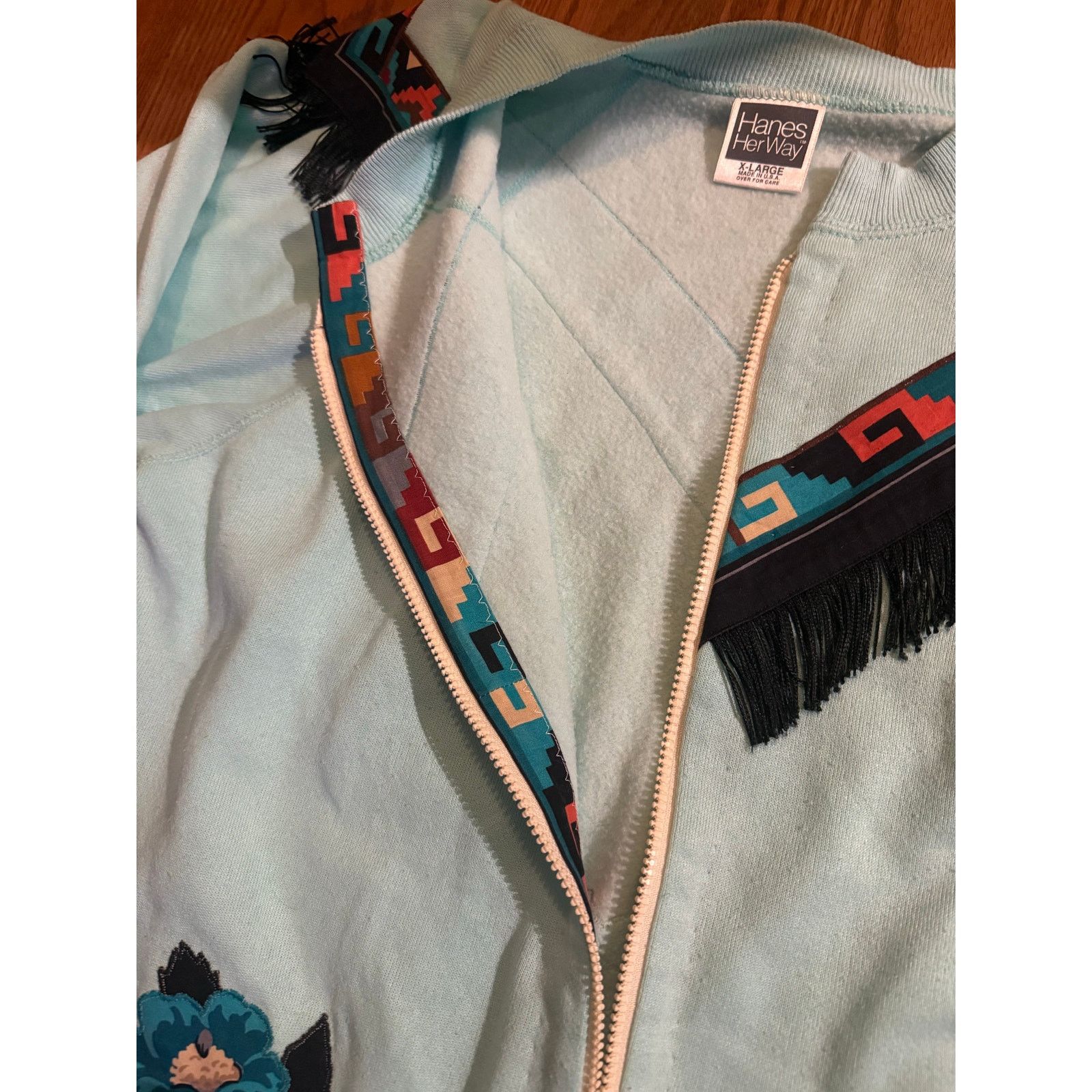 Hanes True Vintage Custom Southwest crew zip up conversion Size US L / EU 52-54 / 3 - 4 Thumbnail