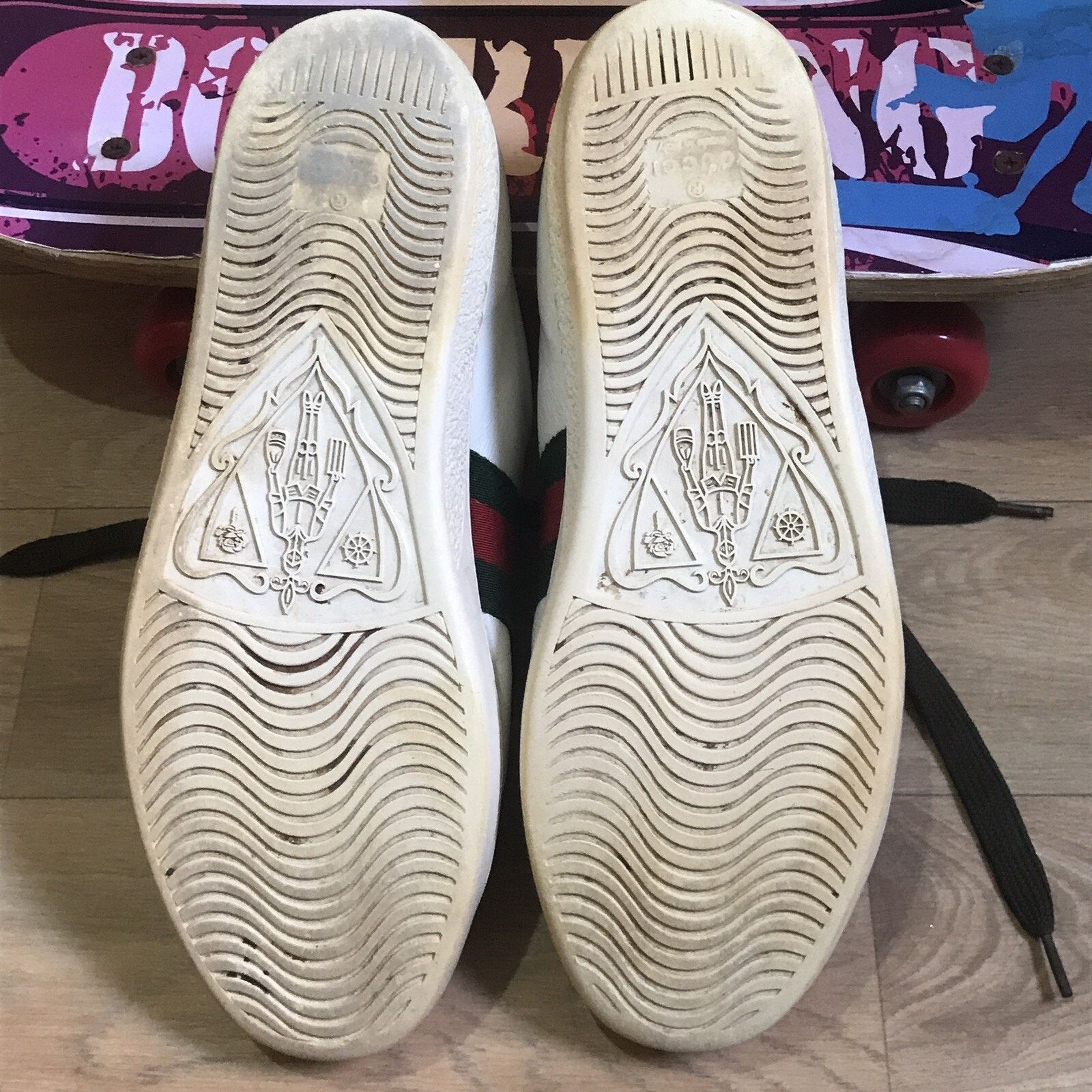 Gucci Gucci Ace Sneakers Embroidered Low-Top shoes leather white Size US 8 / IT 38 - 9 Thumbnail