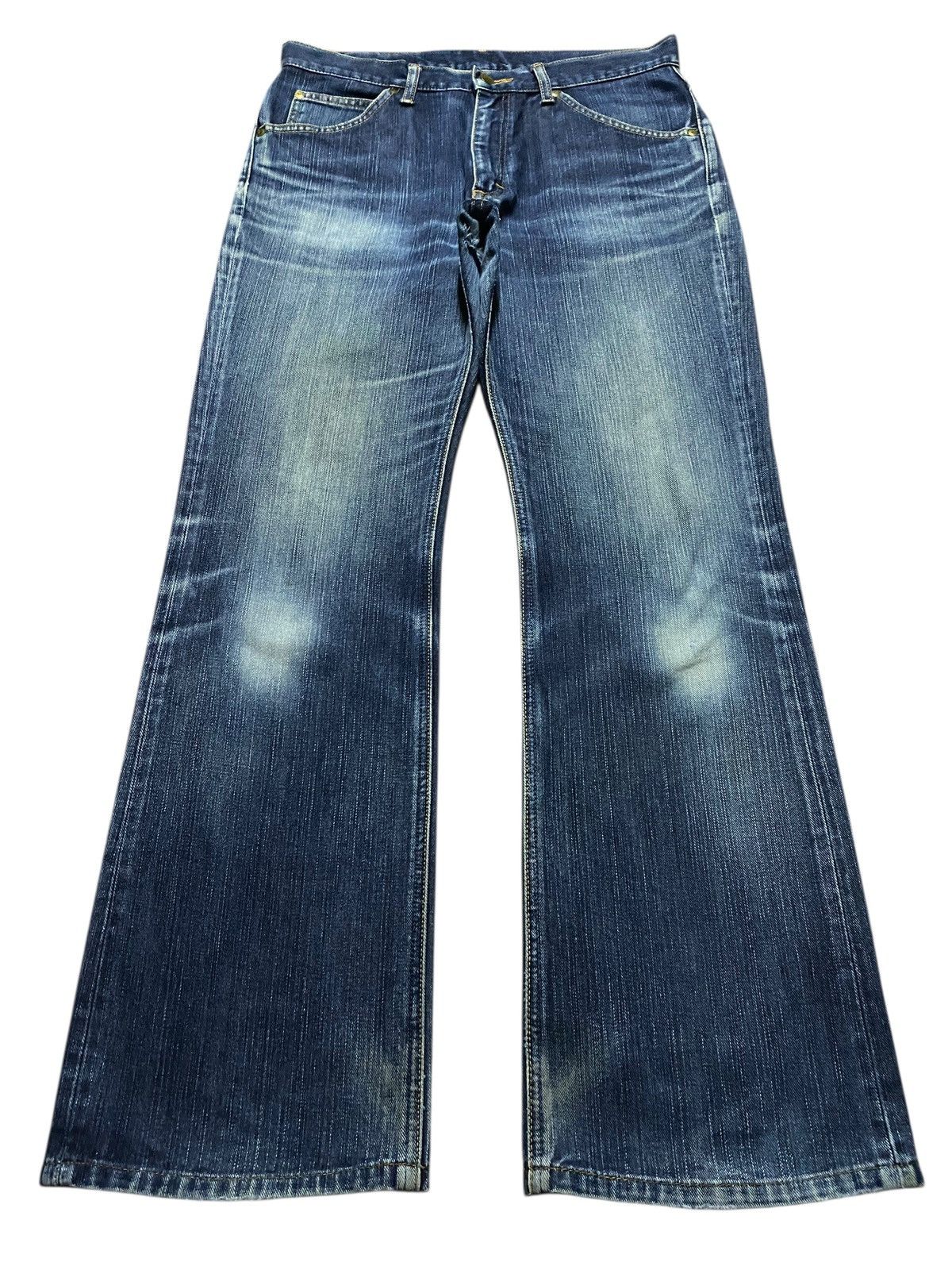 Lee × Vivienne Westwood Vintage Lee Faded Wash Distressed Bootcut Jeans Size US 33 - 1 Thumbnail