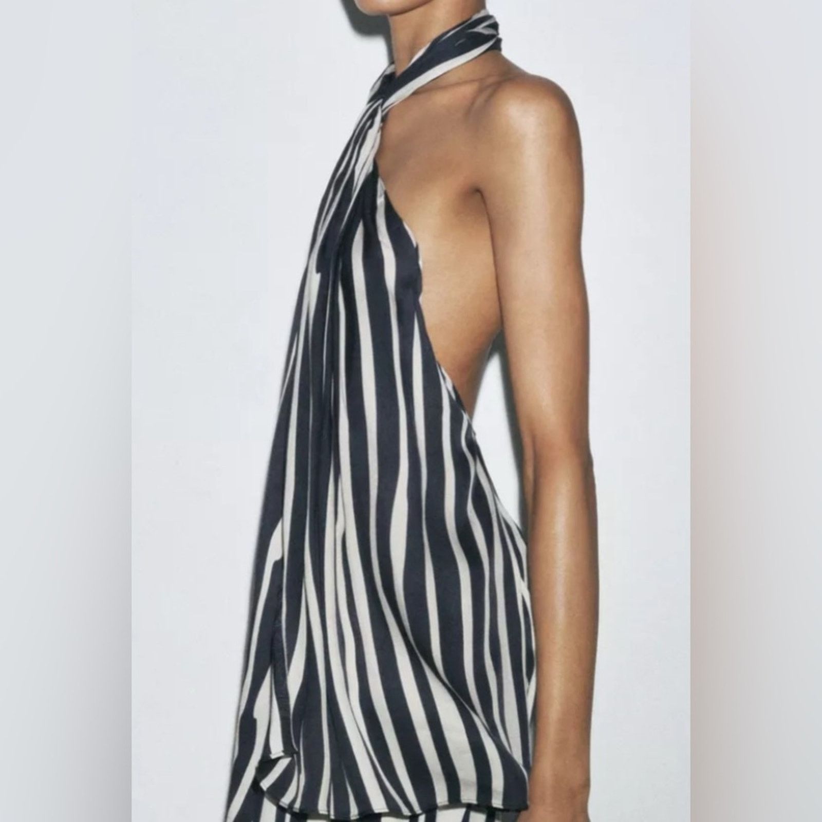 Zara Nwt- Zara-ZW Collection Stripe Halter Top-L Size L / US 10 / IT 46 - 2 Thumbnail