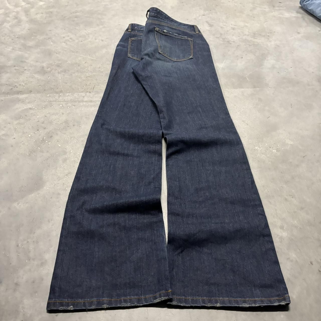 Japanese Brand × Vintage Crazy Vintage Y2K/2000s Grunge Dark Wash Bootcut Denim Jeans! Size US 32 / EU 48 - 4 Thumbnail