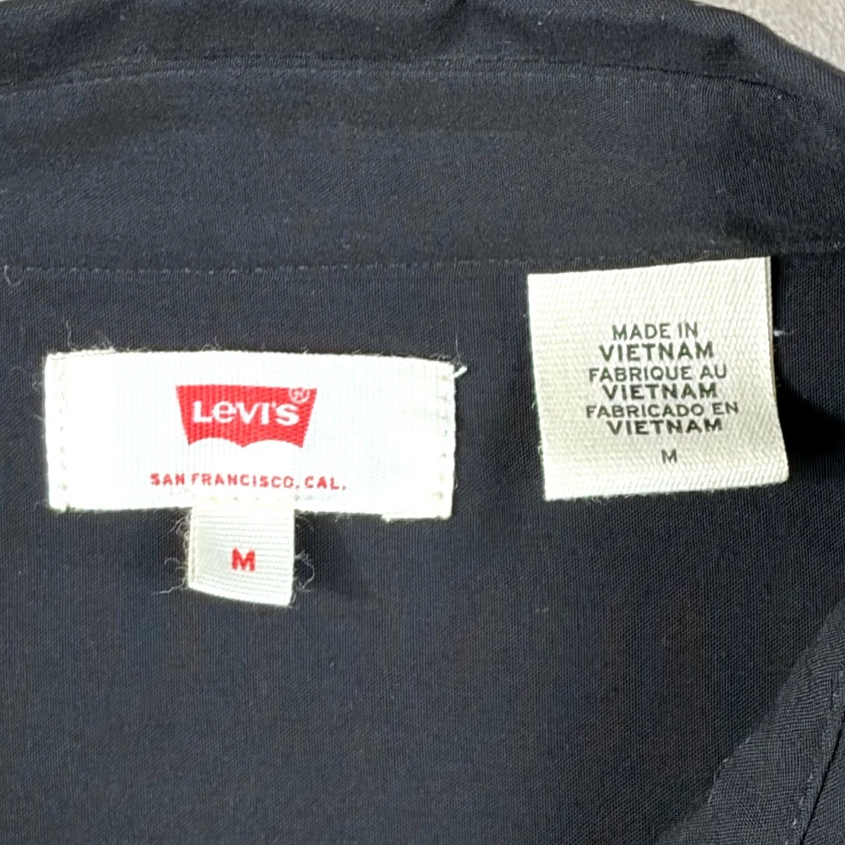 Levi's Levis Western Fringe Button-Down Shirt Black White Piping Viscose Medium Womens Shirt Size M / US 6-8 / IT 42-44 - 3 Thumbnail