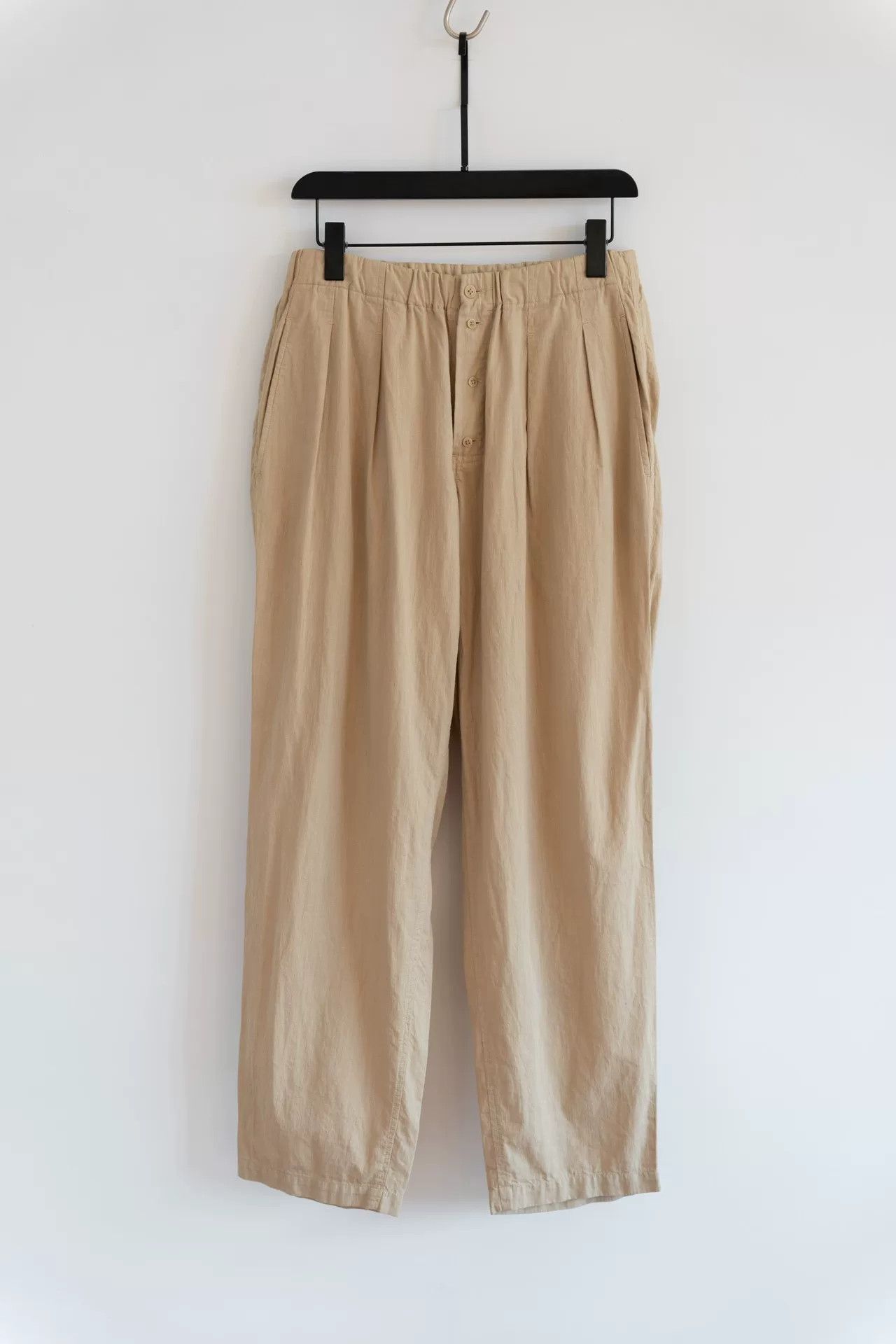 Yohji Yamamoto Yohji Yamamoto Beige Straight-Leg Pants Size US 37 - 1 Thumbnail